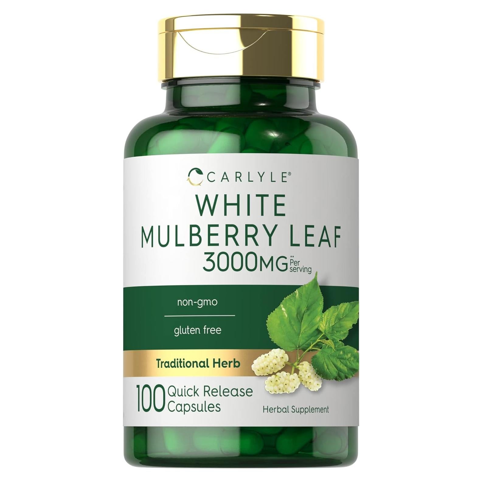 Extracto de Hoja de Morera Carlyle 3000mg 100 Cápsulas Suplemento Herbal