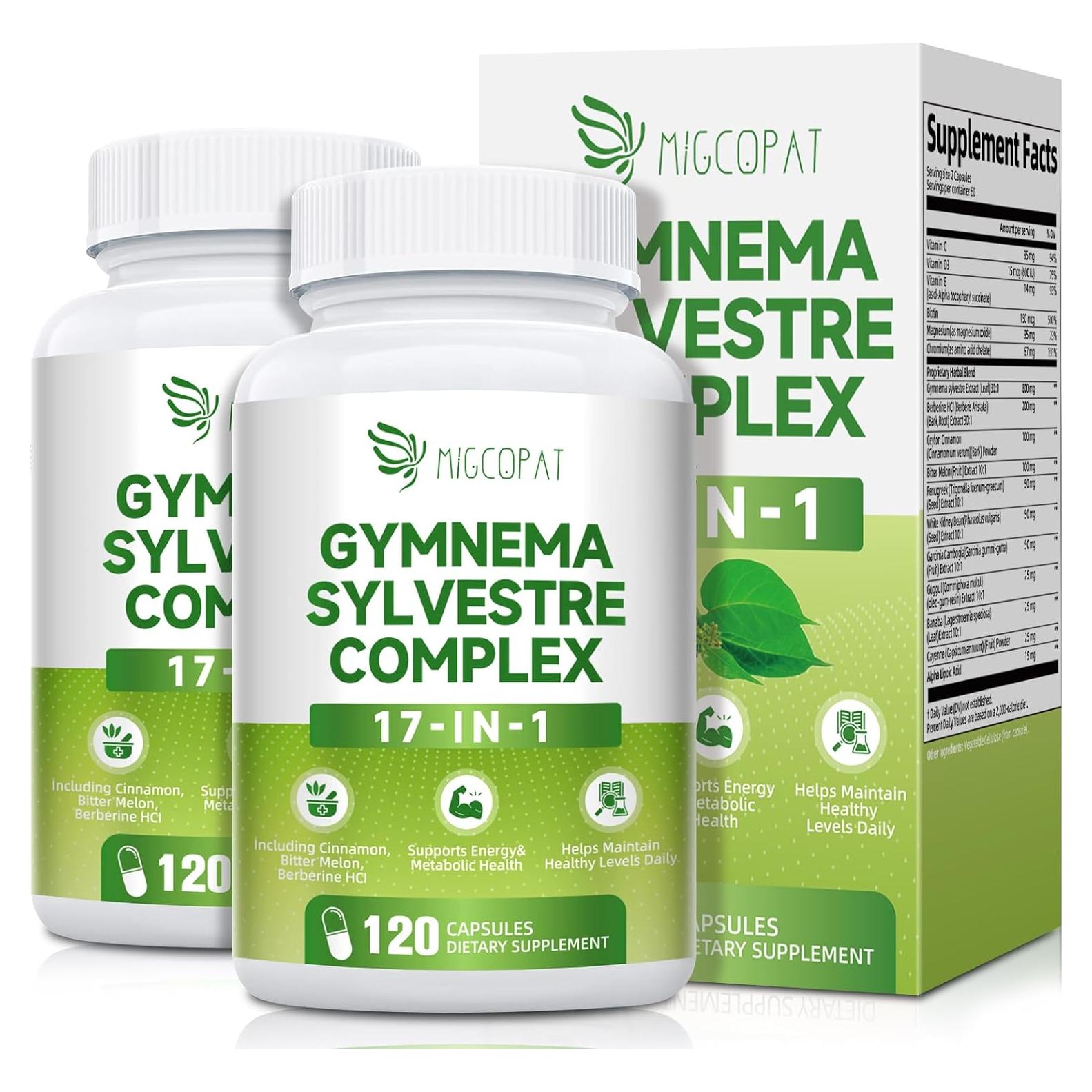 Suplemento Gymnema Sylvestre 800mg 2 Paquetes 120 Cápsulas