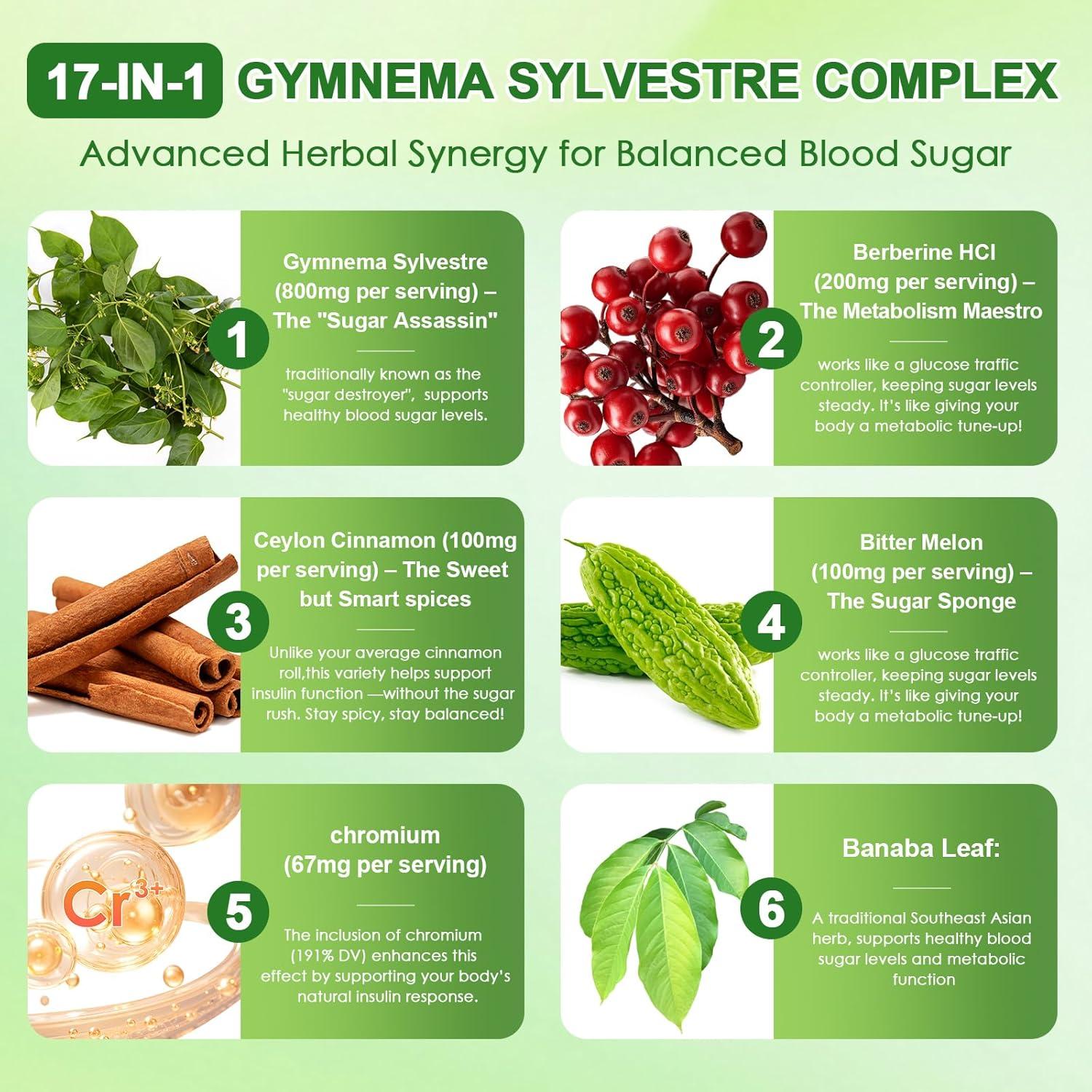 Suplemento Gymnema Sylvestre 800mg 2 Paquetes 120 Cápsulas