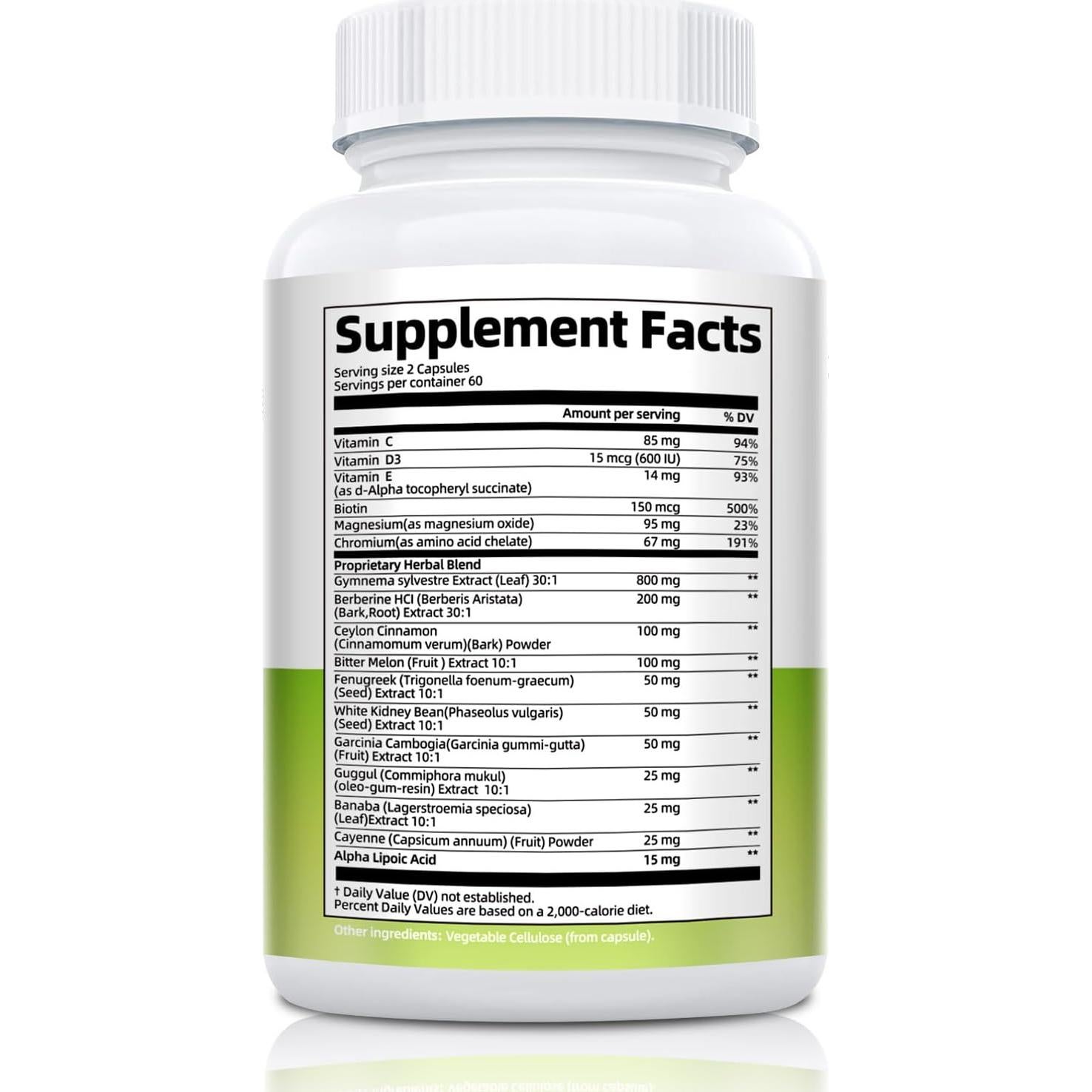Suplemento Gymnema Sylvestre 800mg 2 Paquetes 120 Cápsulas