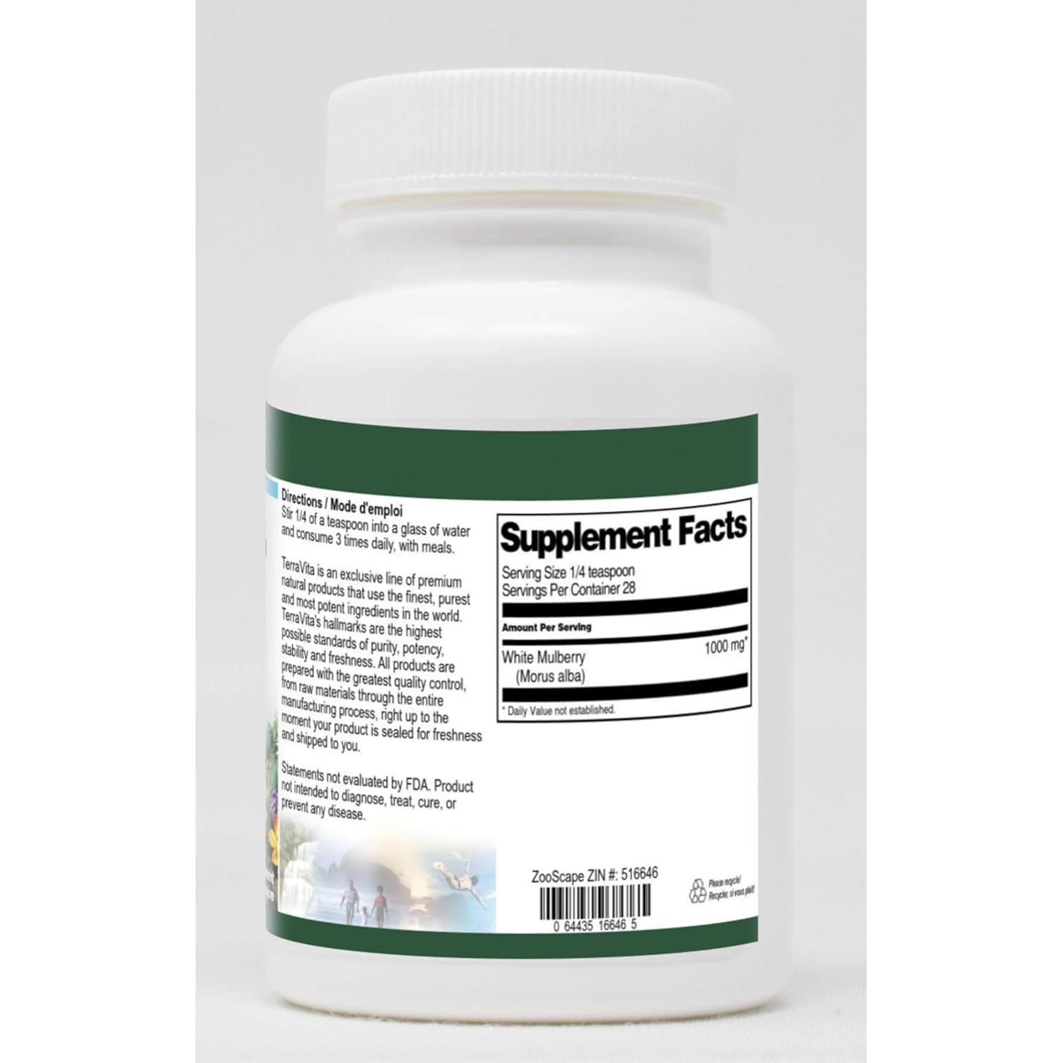 Polvo de Morera Blanca TerraVita 28.35 g Sin Rellenos