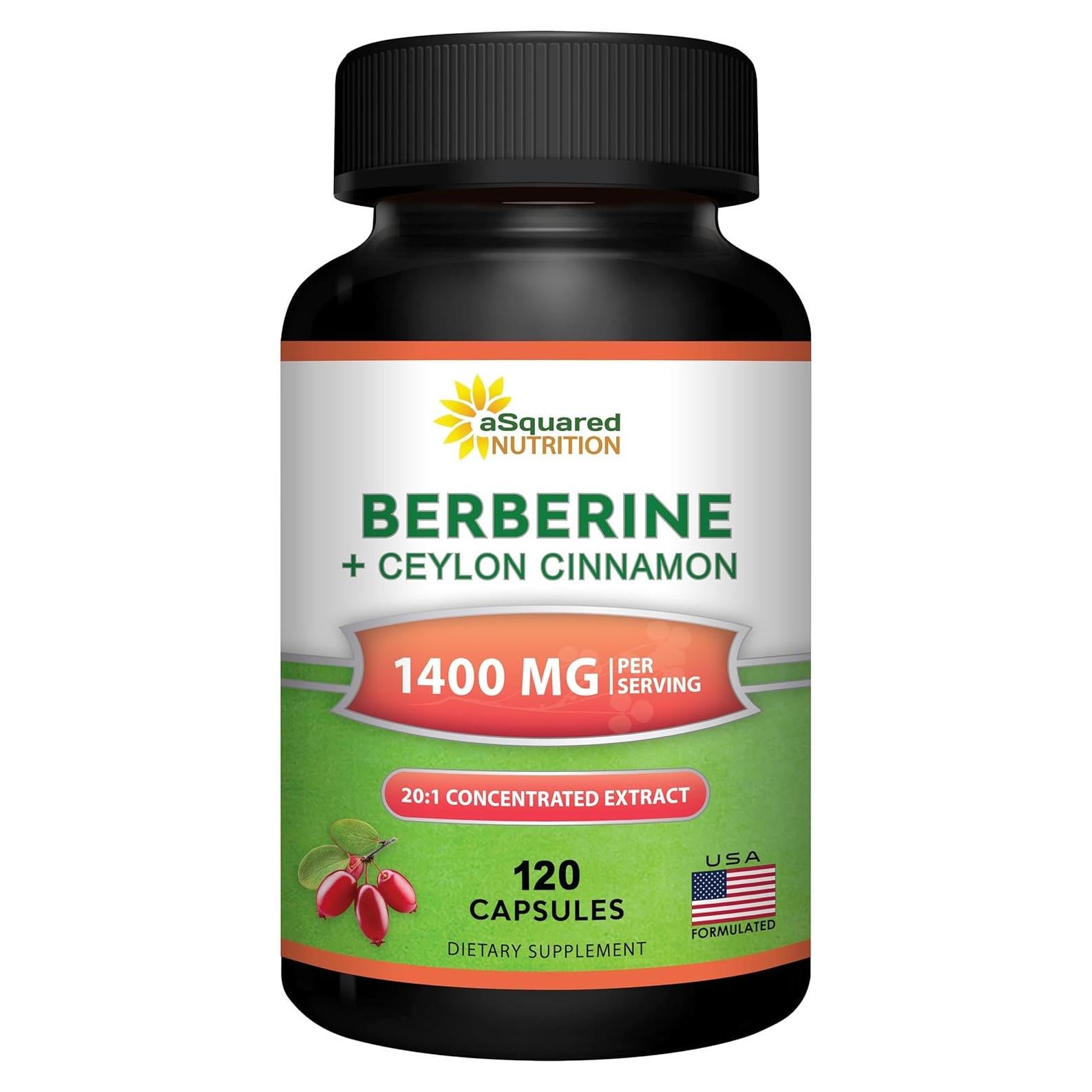 Suplemento de Berberina aSquared Nutrition 1200mg 120 Cápsulas