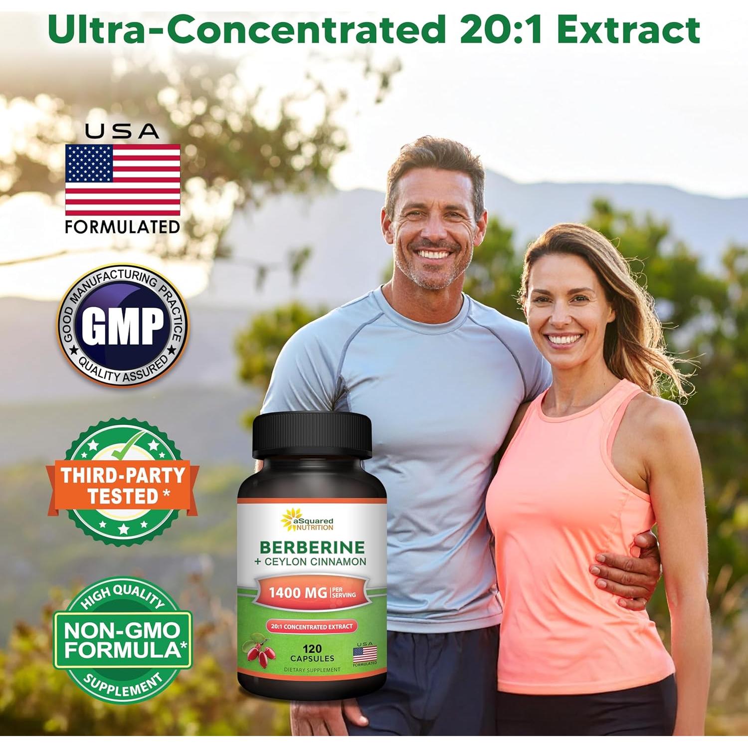 Suplemento de Berberina aSquared Nutrition 1200mg 120 Cápsulas