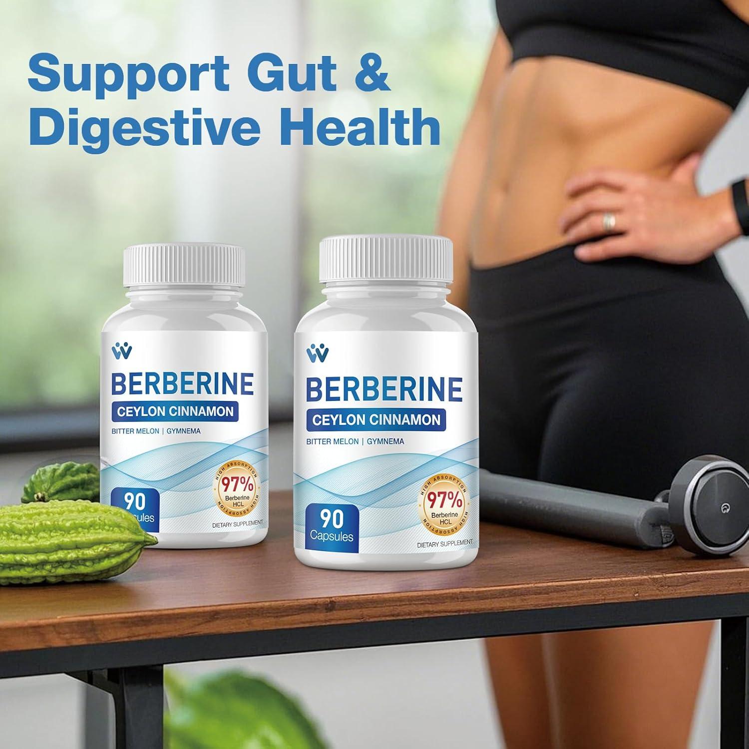 Suplemento de Berberina 1500mg WACHRAY con Canela - 180 Cápsulas