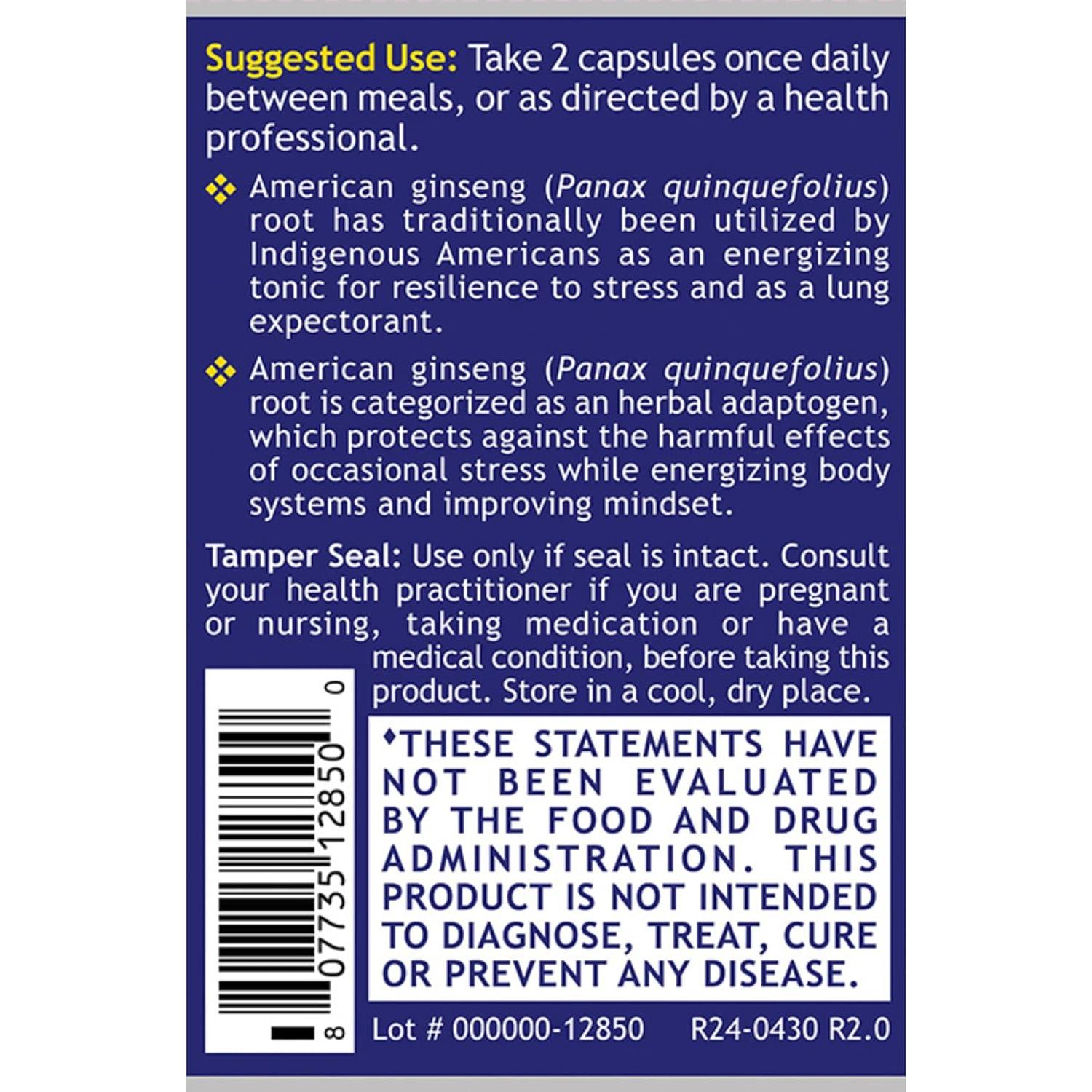 Suplemento de Ginseng Americano Quantum Nutrition - 60 Cápsulas