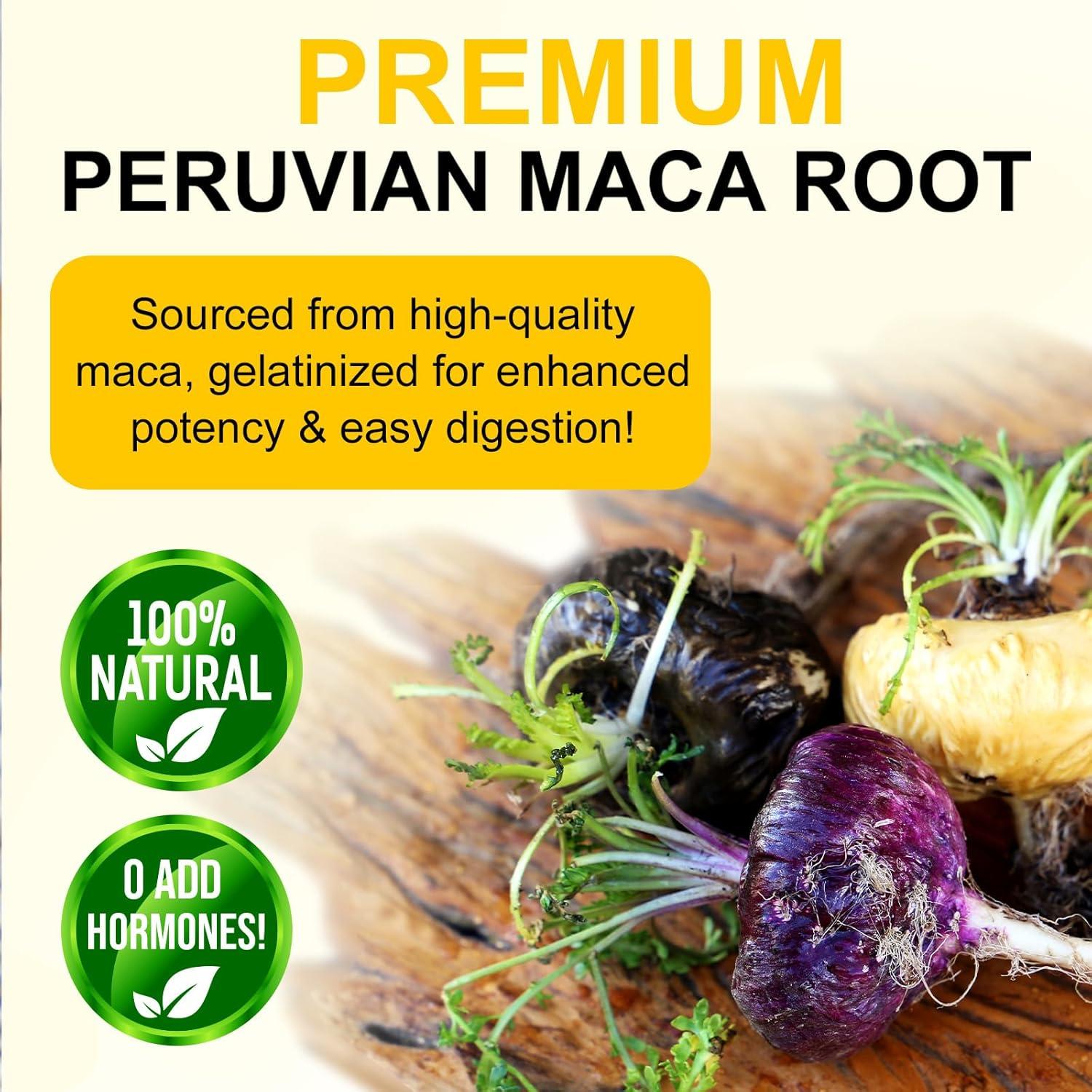 Cápsulas de Raíz de Maca FSLHCY 1900mg - Suplemento Vegano
