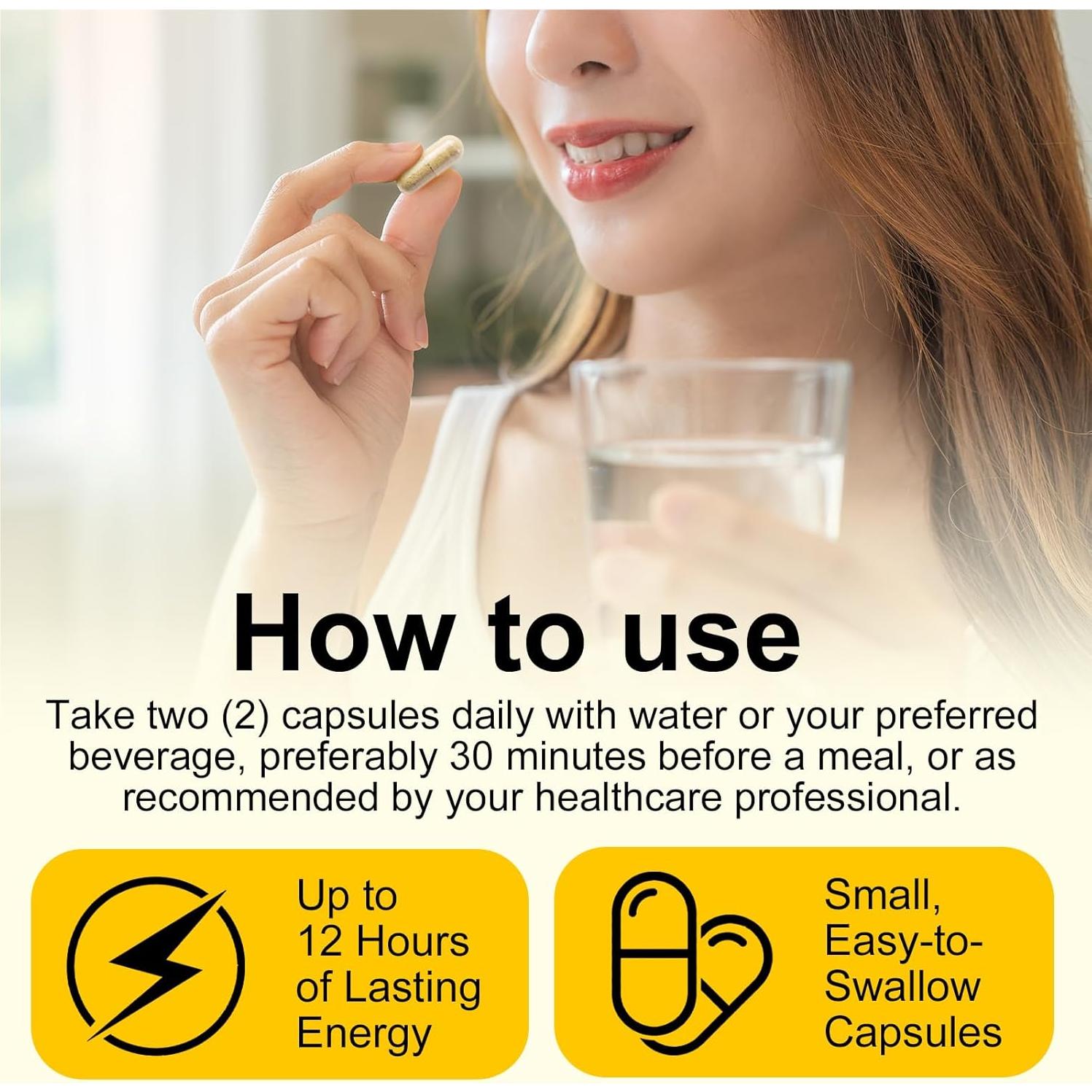 Cápsulas de Raíz de Maca FSLHCY 1900mg - Suplemento Vegano