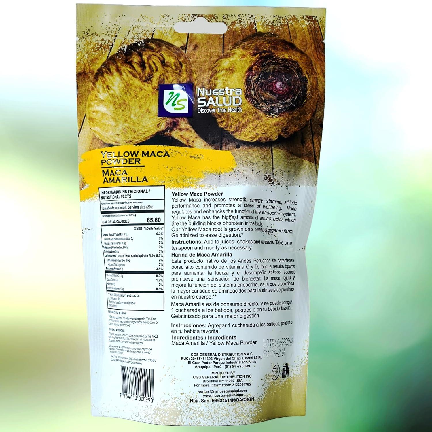 Polvo de Raíz de Maca Amarilla Peruana 200g - Superalimento