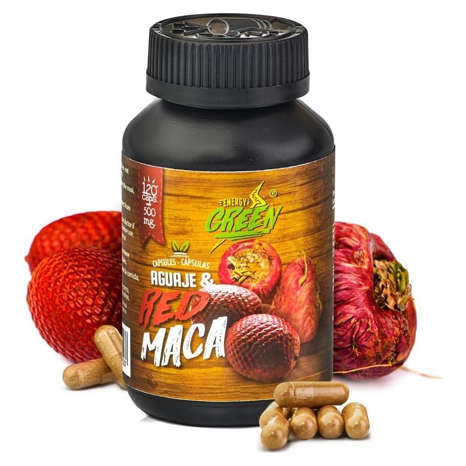 Aguaje con Maca Roja Energy Green - 120 Cápsulas 1000mg