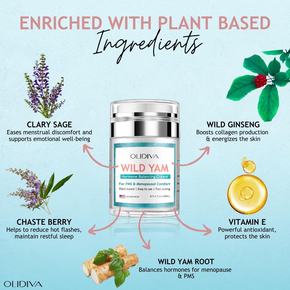 Crema de Ñame Silvestre OLIDIVA 100 ml - Equilibrio Hormonal