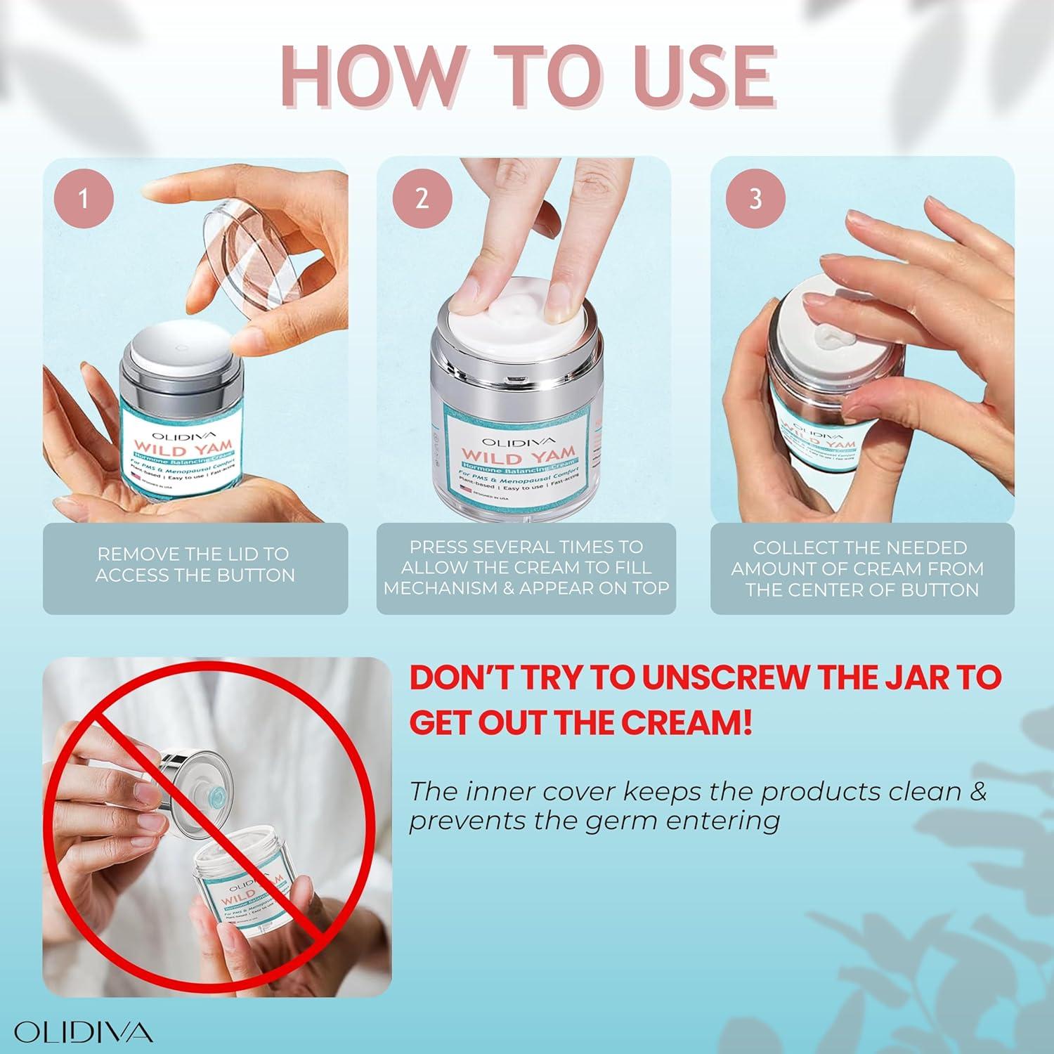 Crema de Ñame Silvestre OLIDIVA 100 ml - Equilibrio Hormonal