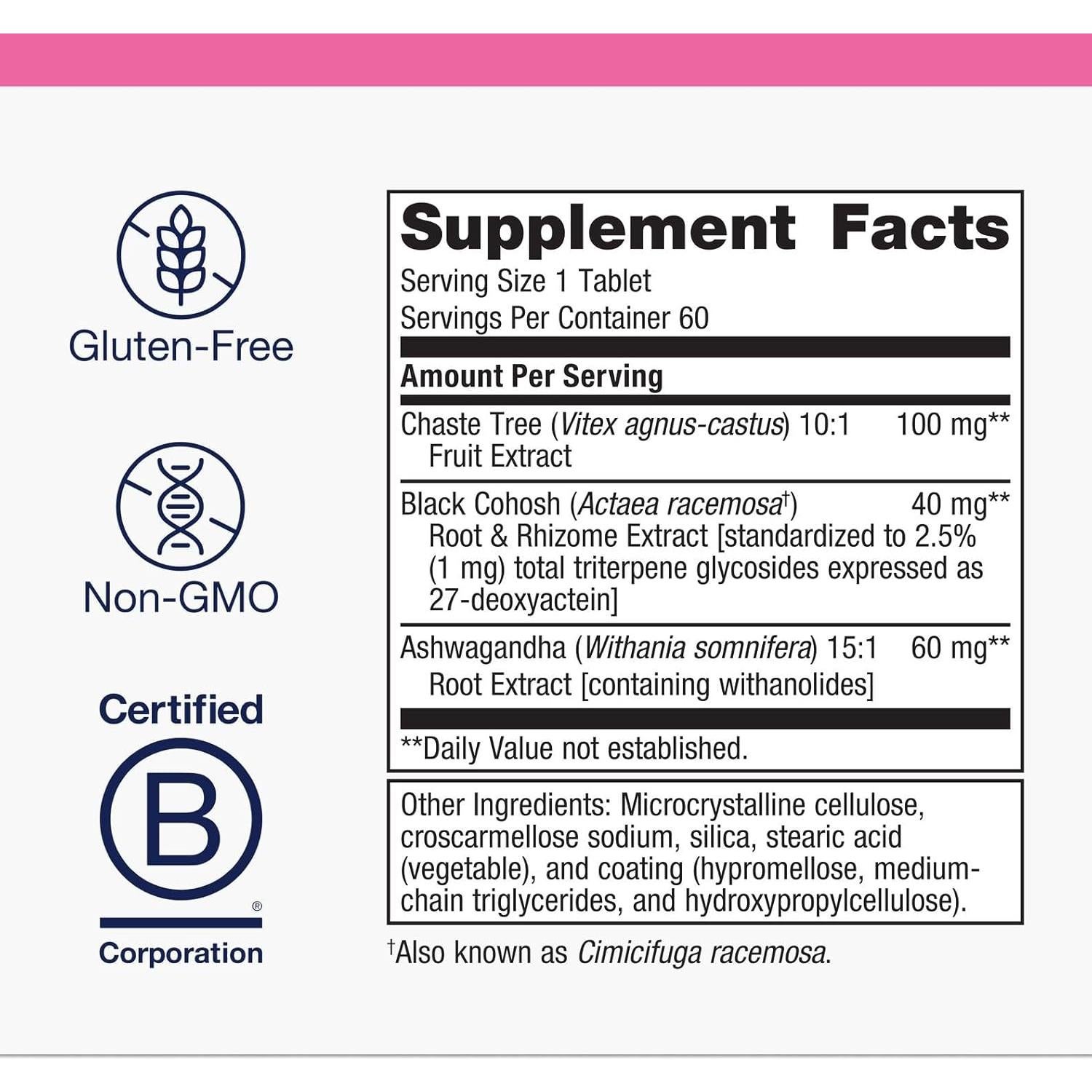 Metagenics Chasteberry Plus 60 Tabletas - Salud Hormonal y Reproductiva