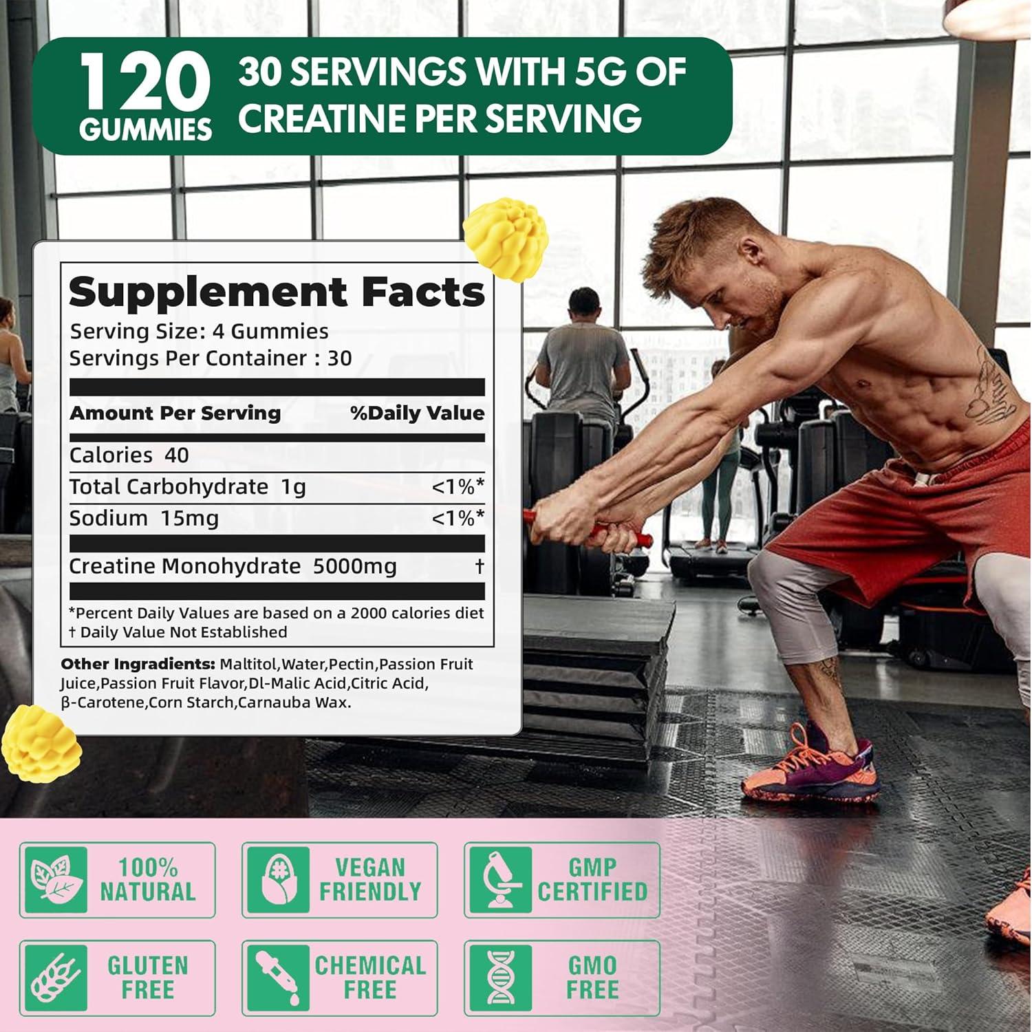 Gomitas de Creatina Monohidratada DANEW PRO 120 Unidades Sabor Fruta