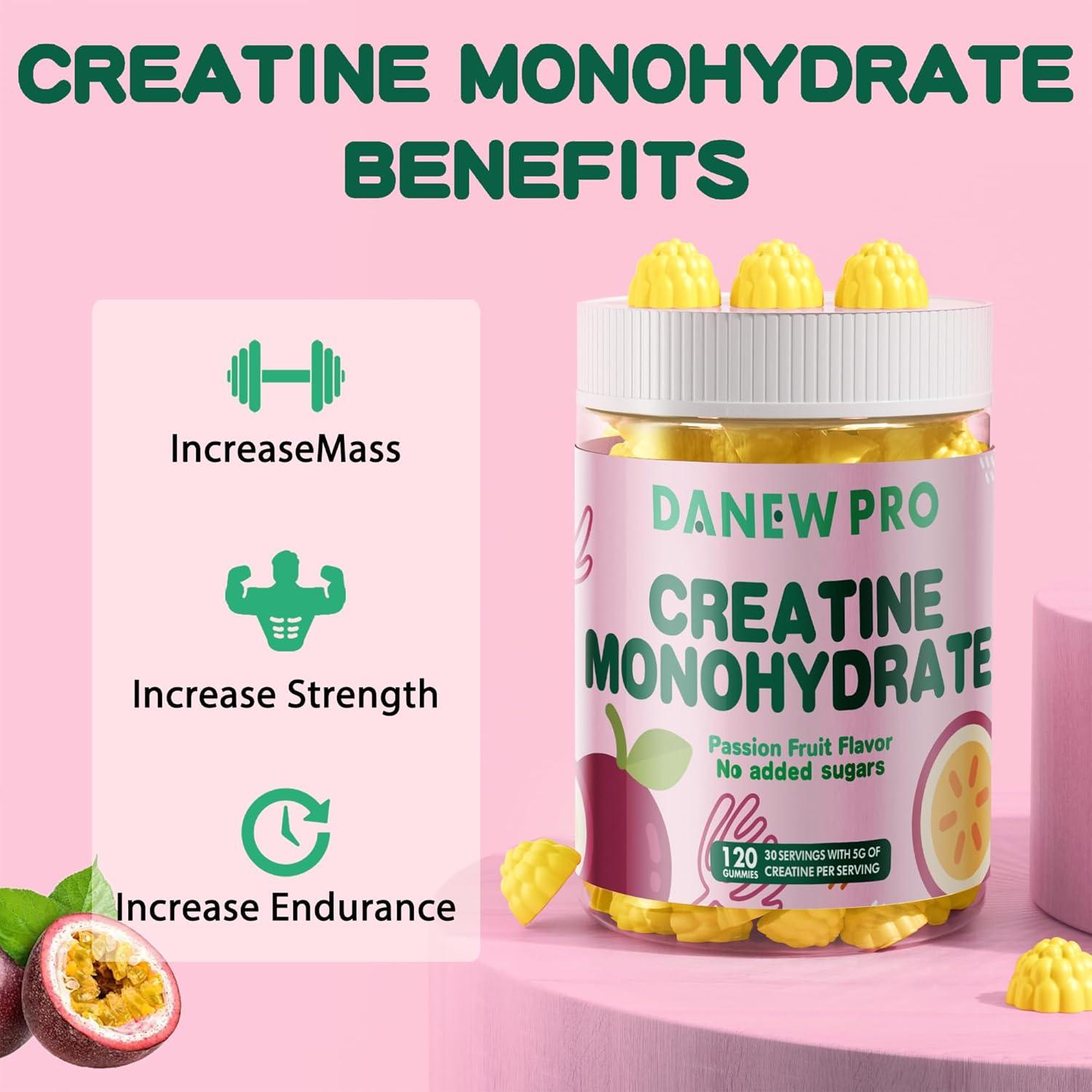 Gomitas de Creatina Monohidratada DANEW PRO 120 Unidades Sabor Fruta