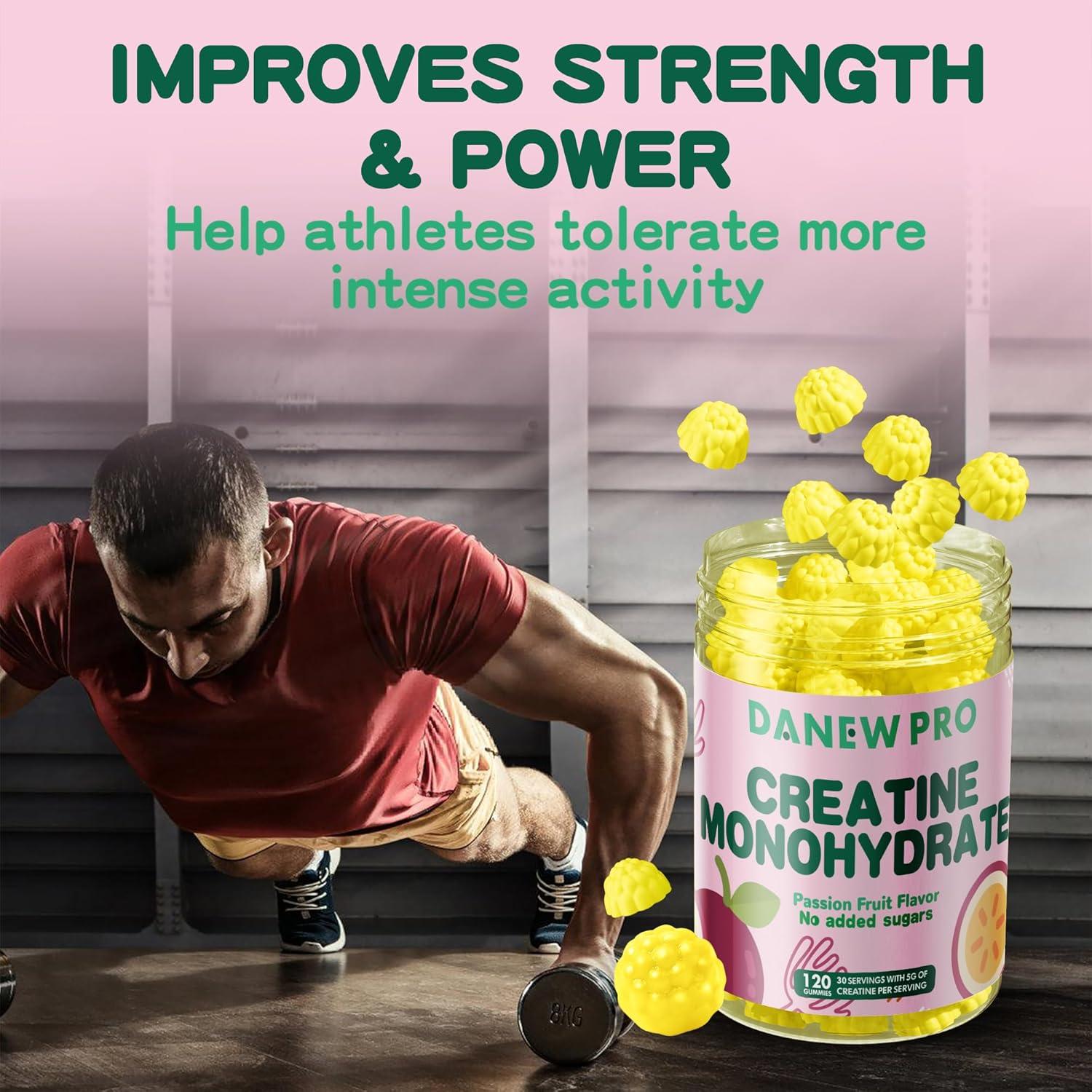 Gomitas de Creatina Monohidratada DANEW PRO 120 Unidades Sabor Fruta