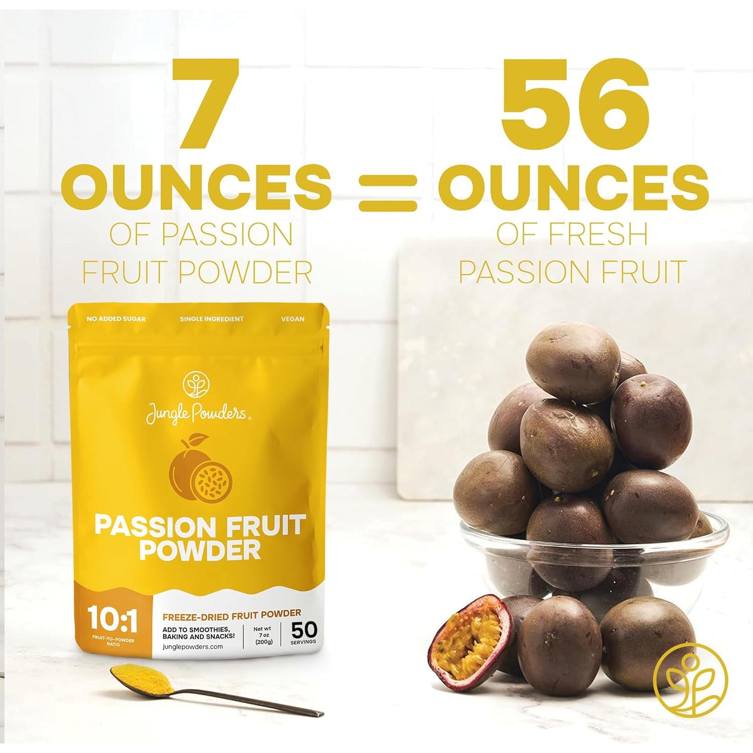 Polvo de Fruta de la Pasión Jungle Powders 198 Gr Liofilizado