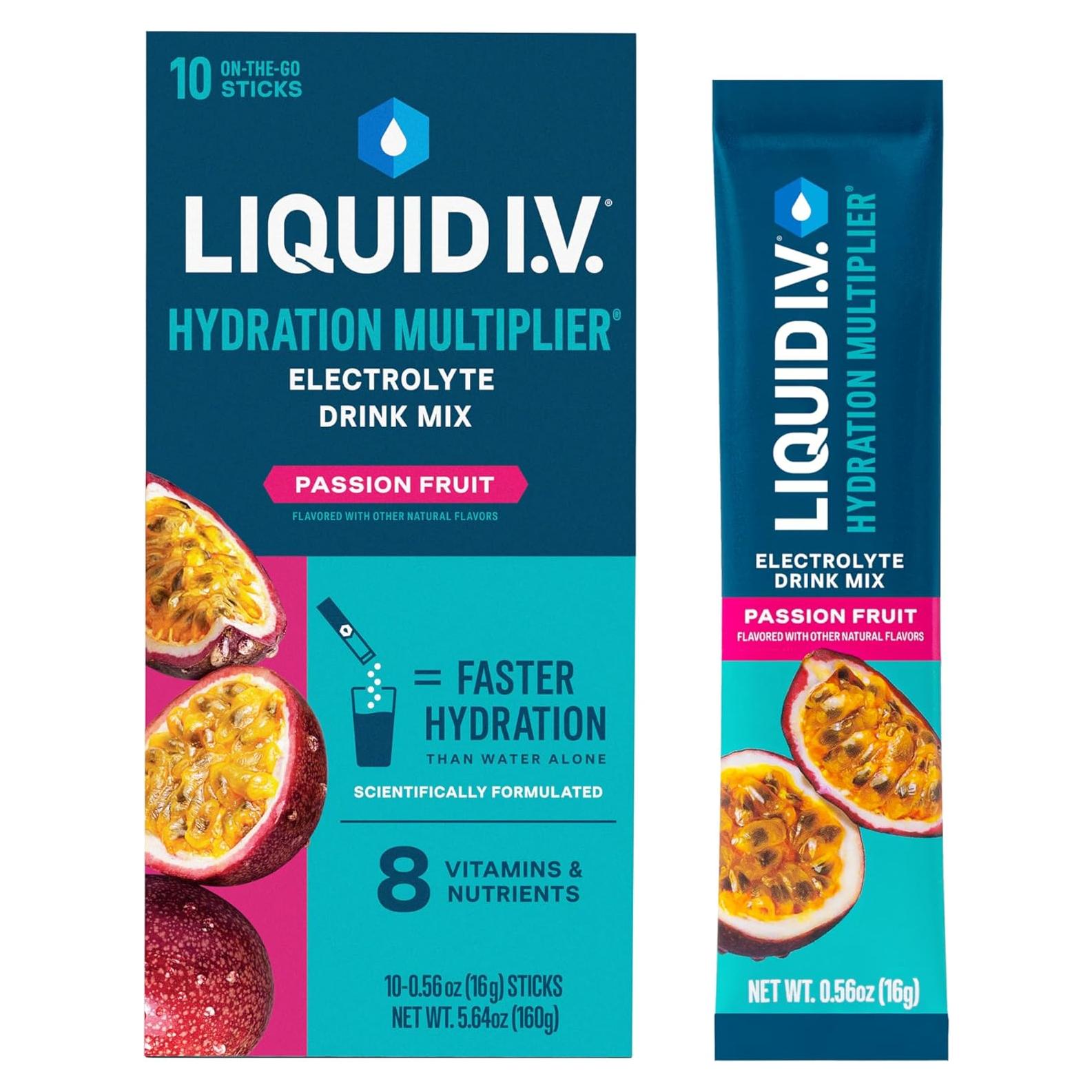 Liquid I.V. Multiplicador de Hidratación Fruta de la Pasión 10 Porciones