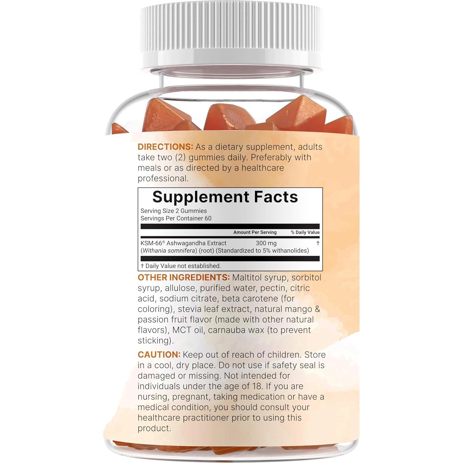 Gomitas de Ashwagandha KSM-66 Micro Ingredients 300mg 120u
