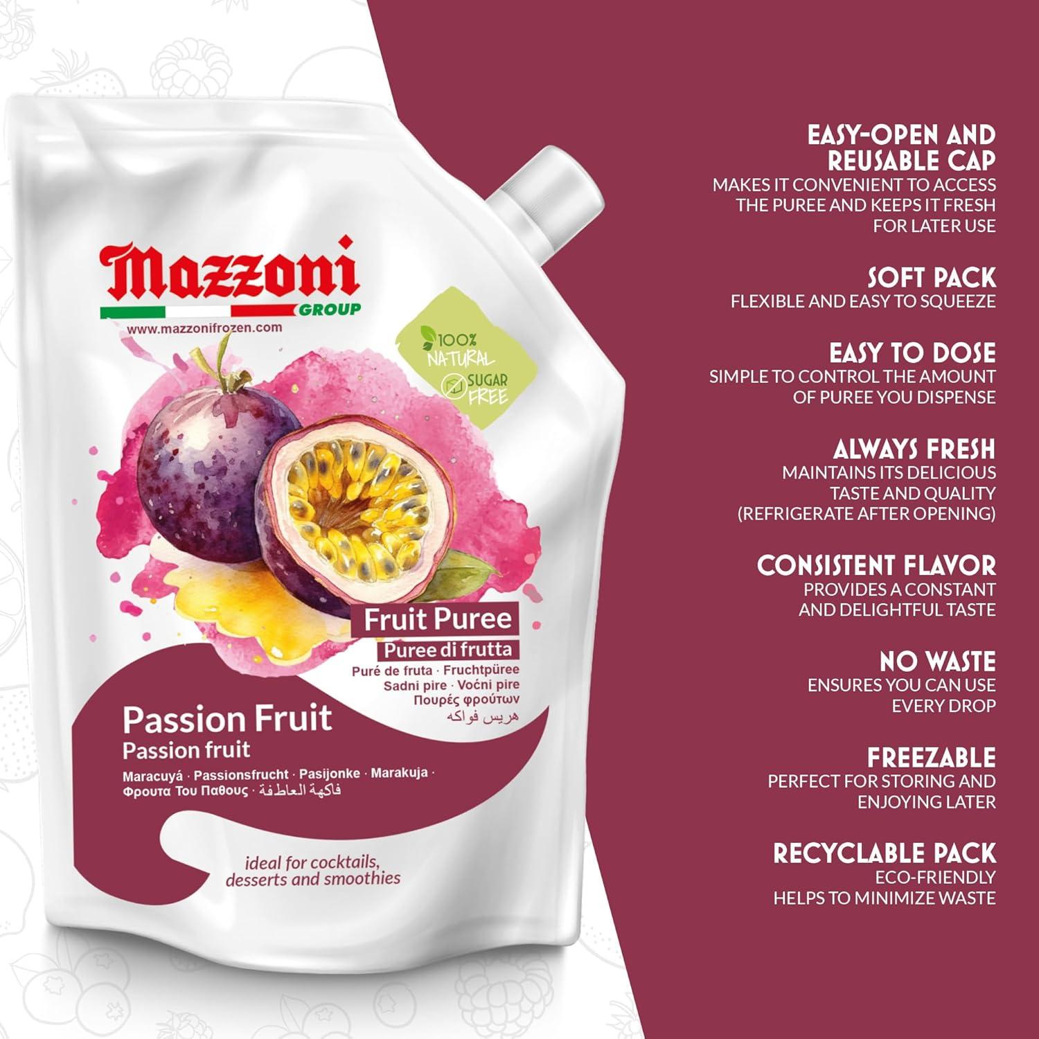 Purés de Fruta Mazzoni 100% Pasiflora 1 kg Sin Azúcar