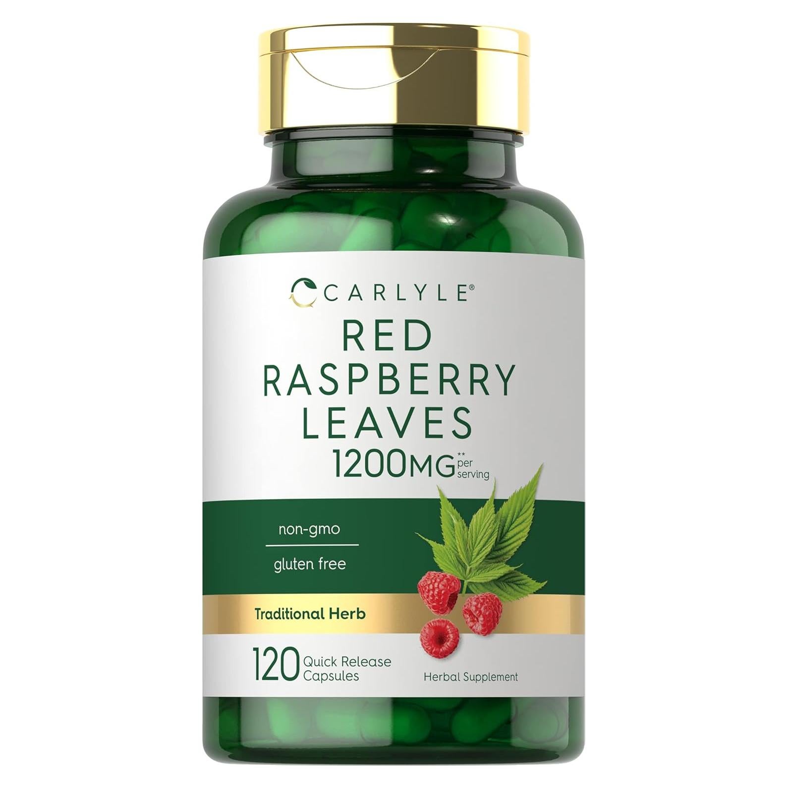 Cápsulas de Hoja de Frambuesa Roja Carlyle 1200mg 120 Conteo