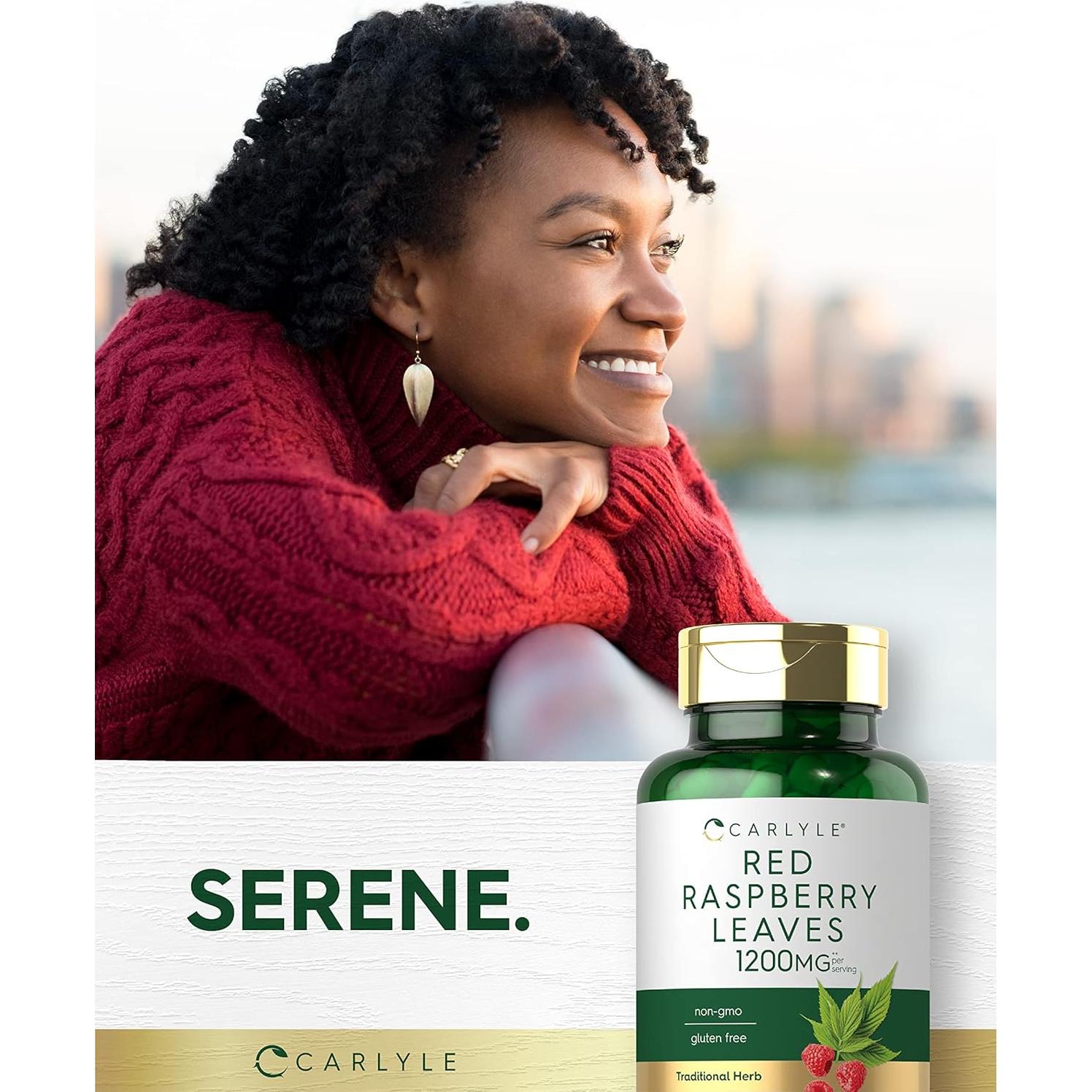 Cápsulas de Hoja de Frambuesa Roja Carlyle 1200mg 120 Conteo