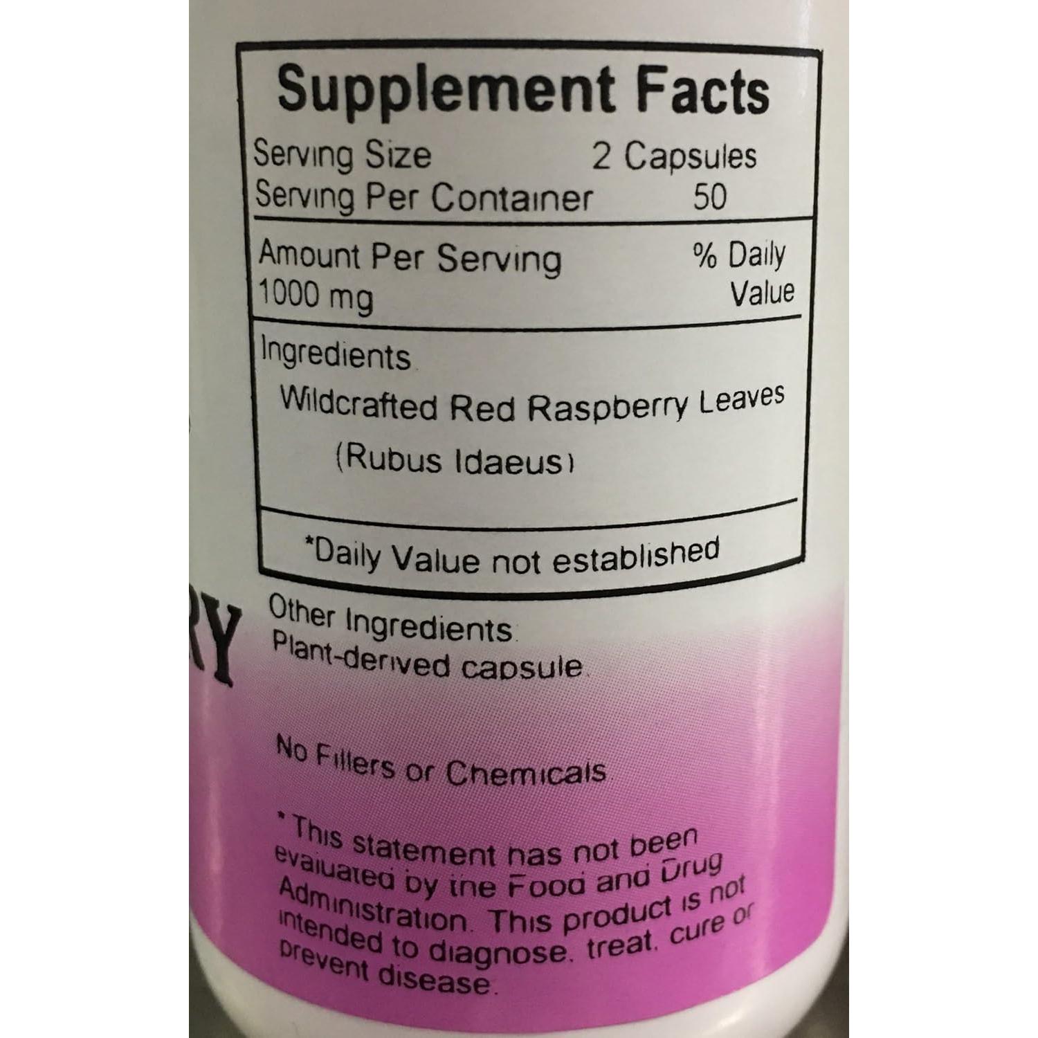 Hojas de Frambuesa Roja Christopher 450 mg 100 Cápsulas Vegetarianas