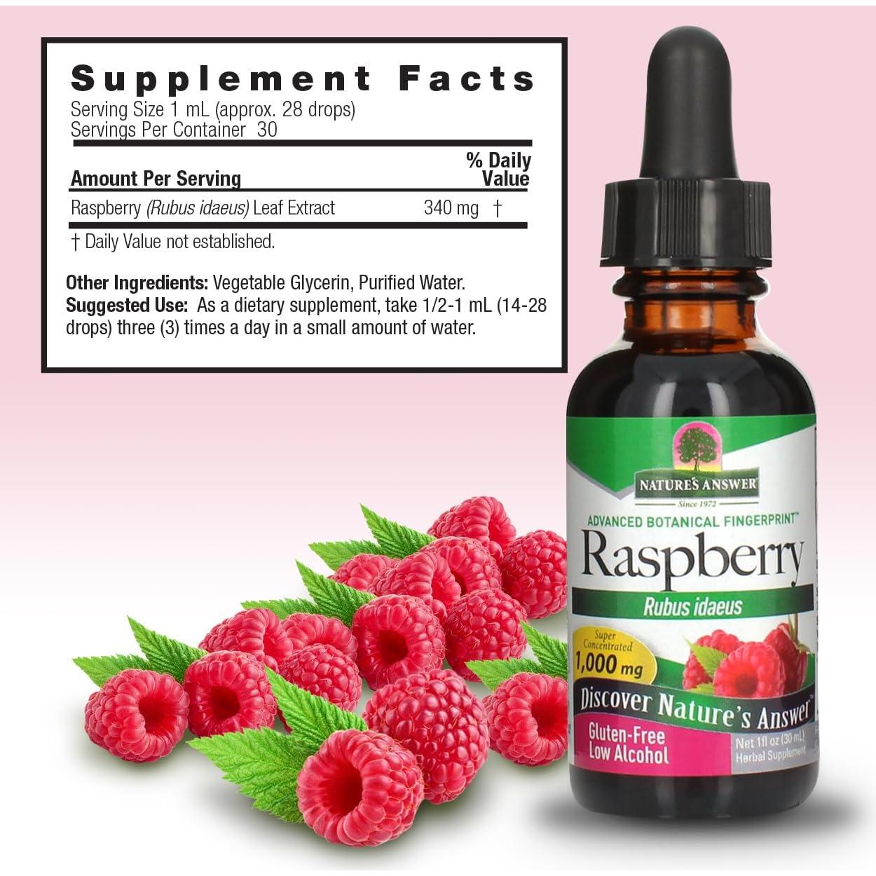 Extracto de Hoja de Frambuesa Orgánico Nature's Answer 30 ml