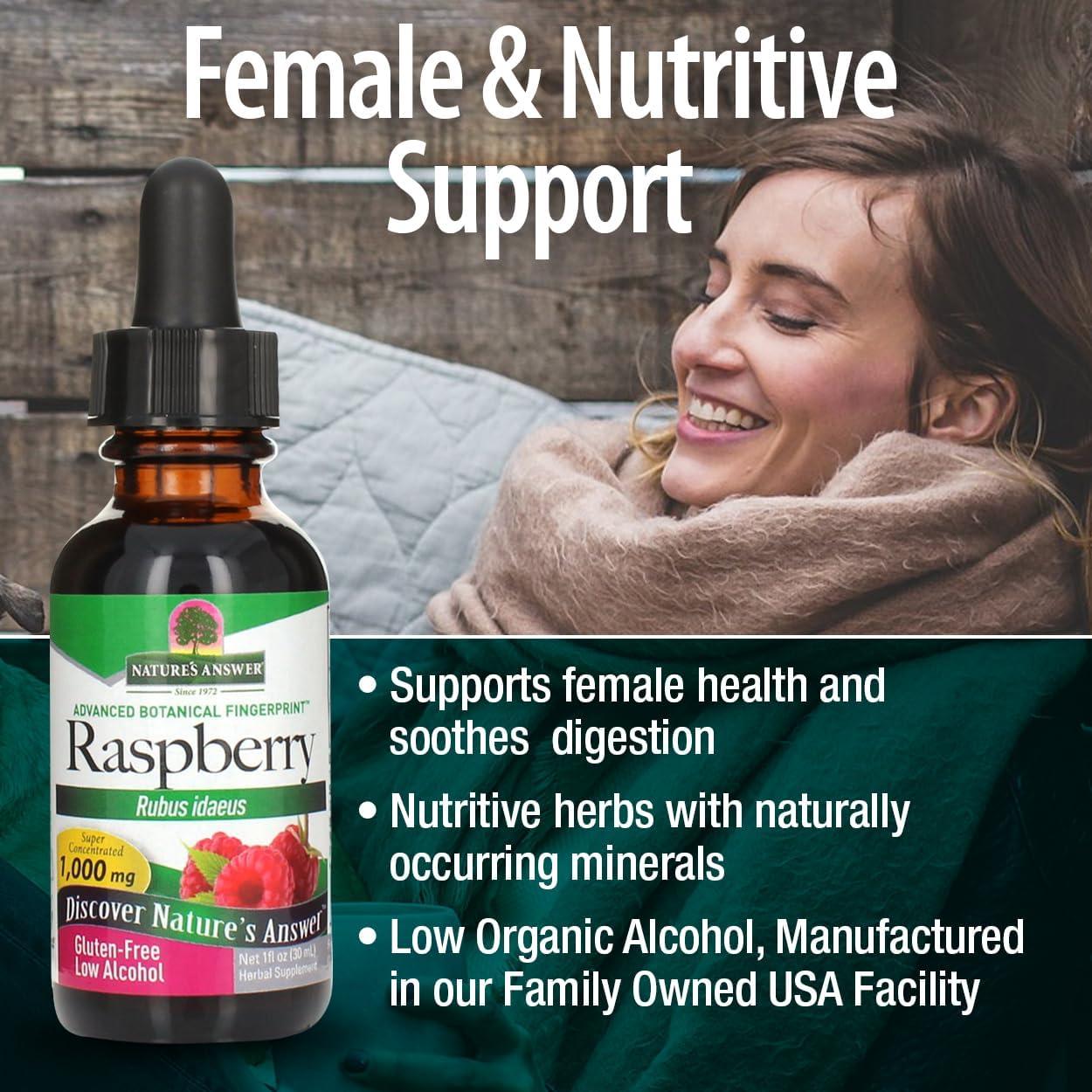 Extracto de Hoja de Frambuesa Orgánico Nature's Answer 30 ml