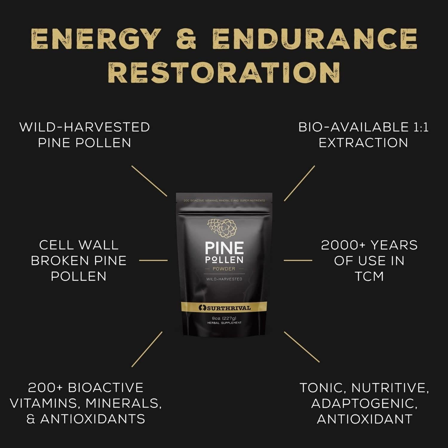 Polvo de Polen de Pino Surthrival 48g - Energía y Resistencia