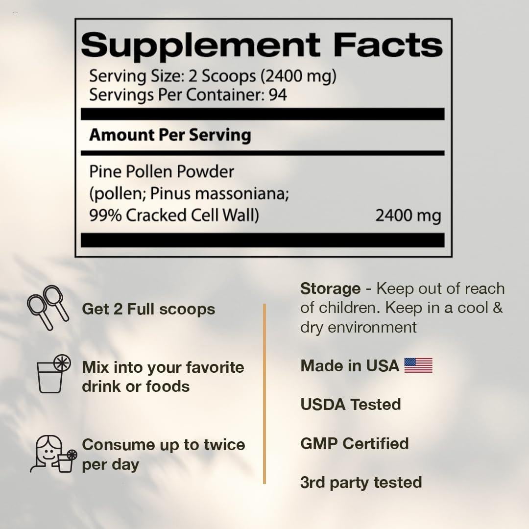 Polvo de Polen de Pino Samsara Herbs 227g Cosechado Silvestre