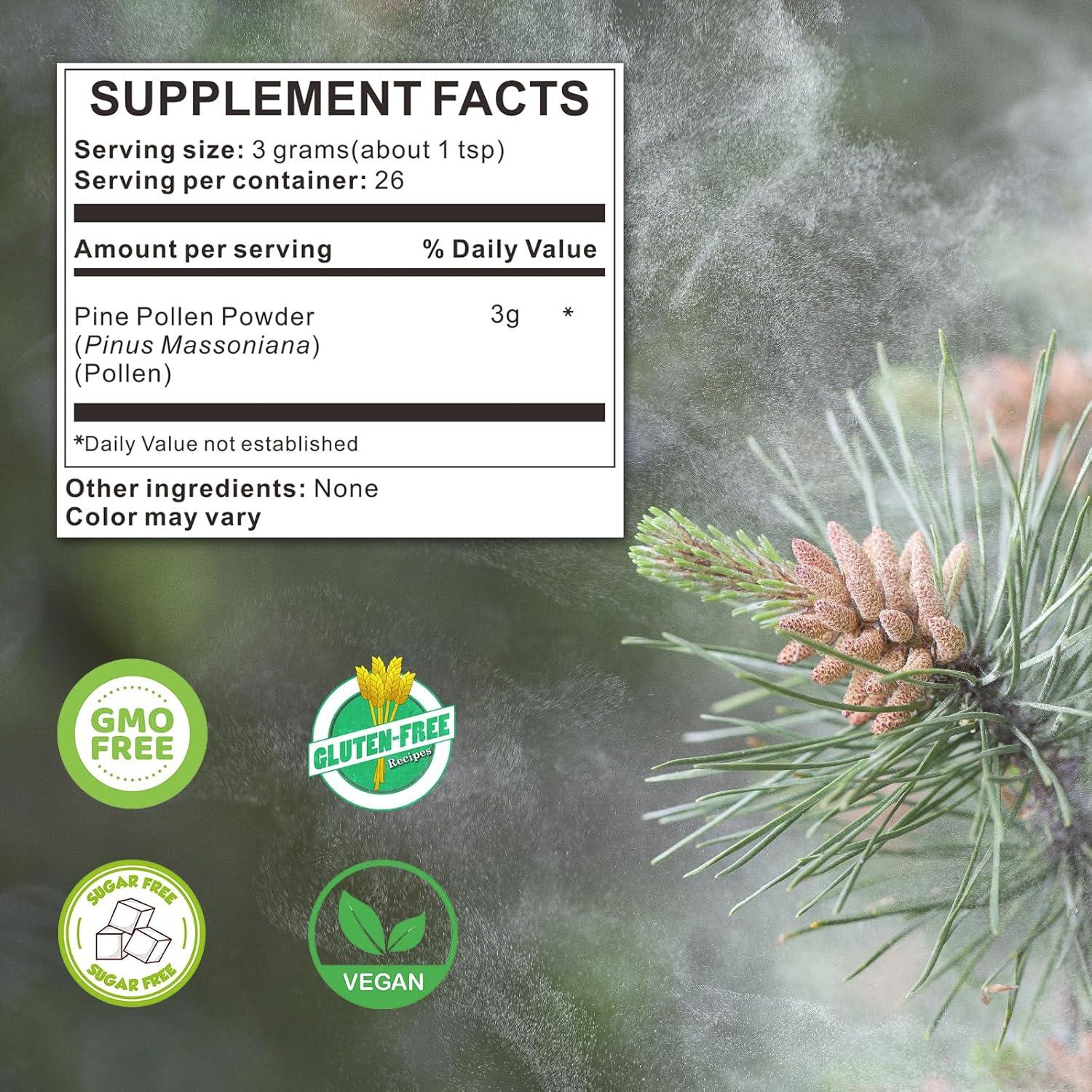 Polvo de Polen de Pino MAYKER 80g | Cosechado Silvestre 99% Roto