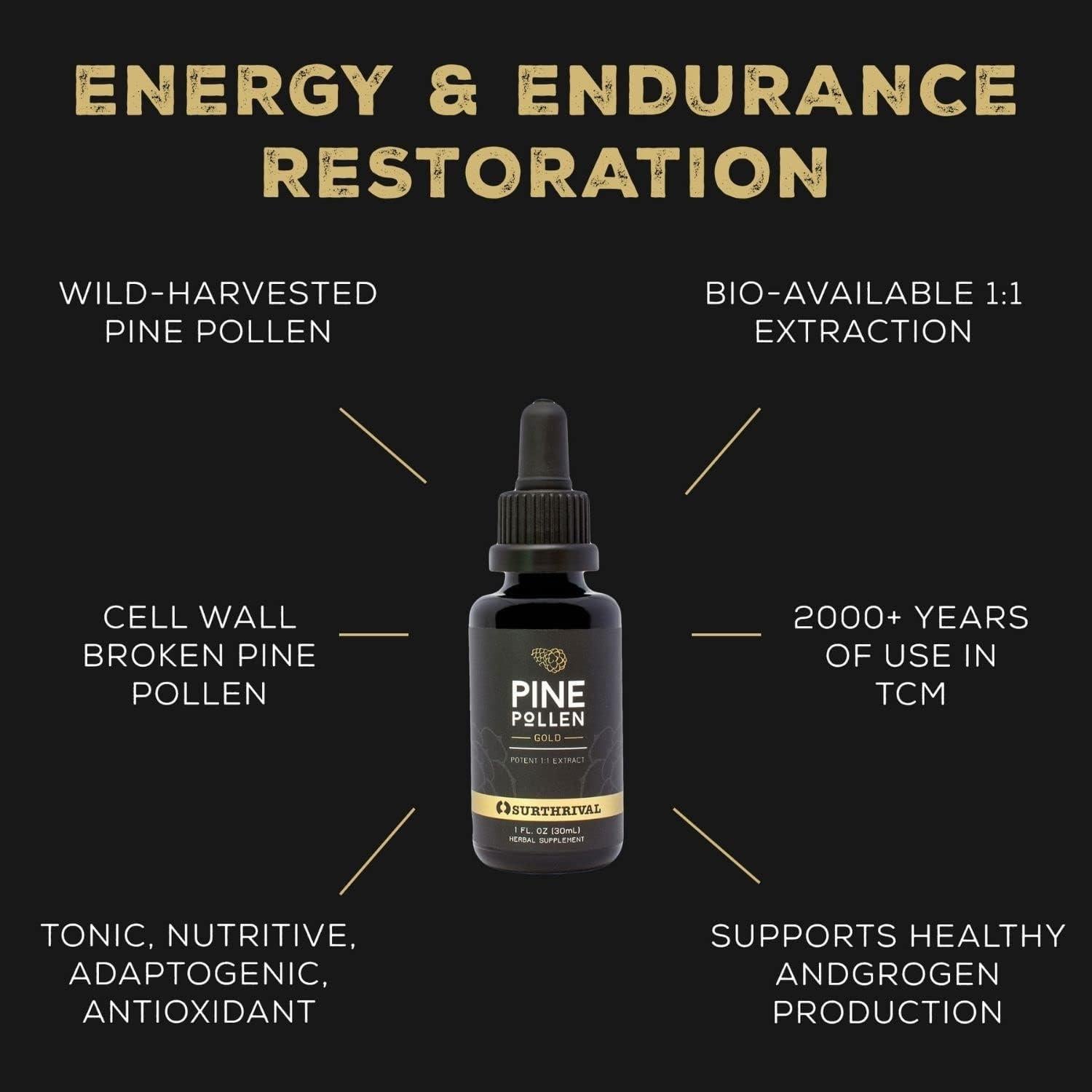 Extracto de Polen de Pino Oro Surthrival 30 ml Cosechado Silvestre