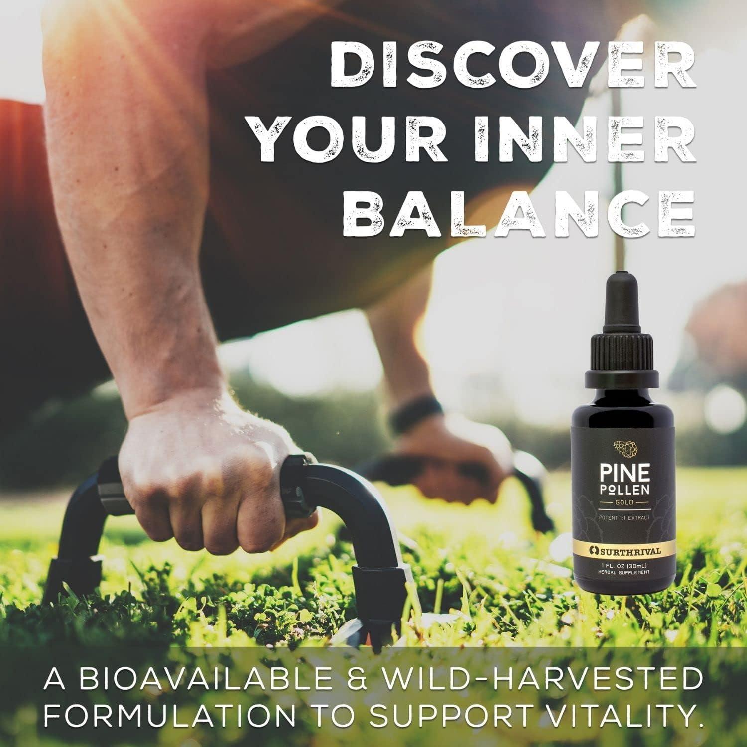 Extracto de Polen de Pino Oro Surthrival 30 ml Cosechado Silvestre
