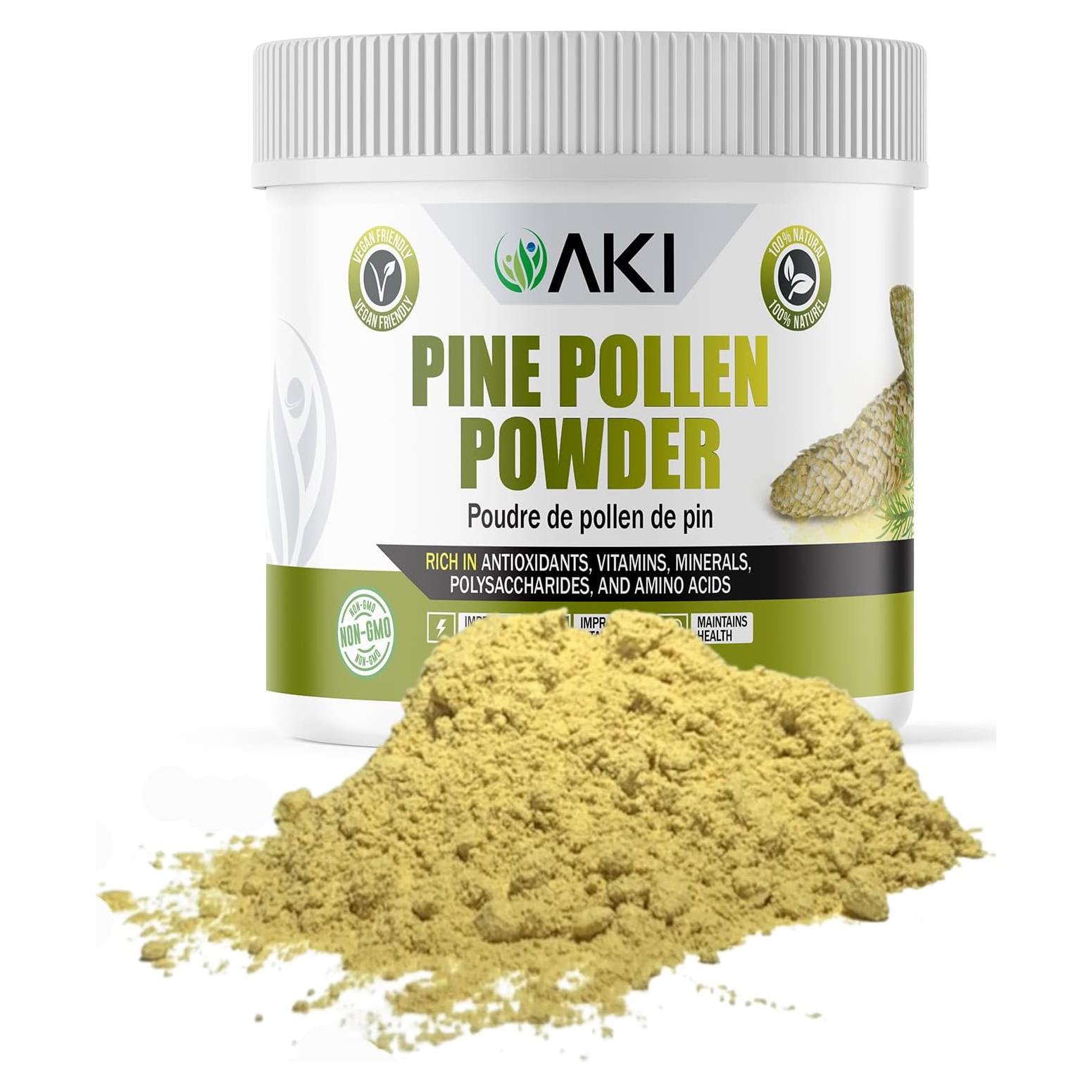 Polvo de Polen de Pino AKI ORGANIC - 140g - Vegano y Sin Gluten