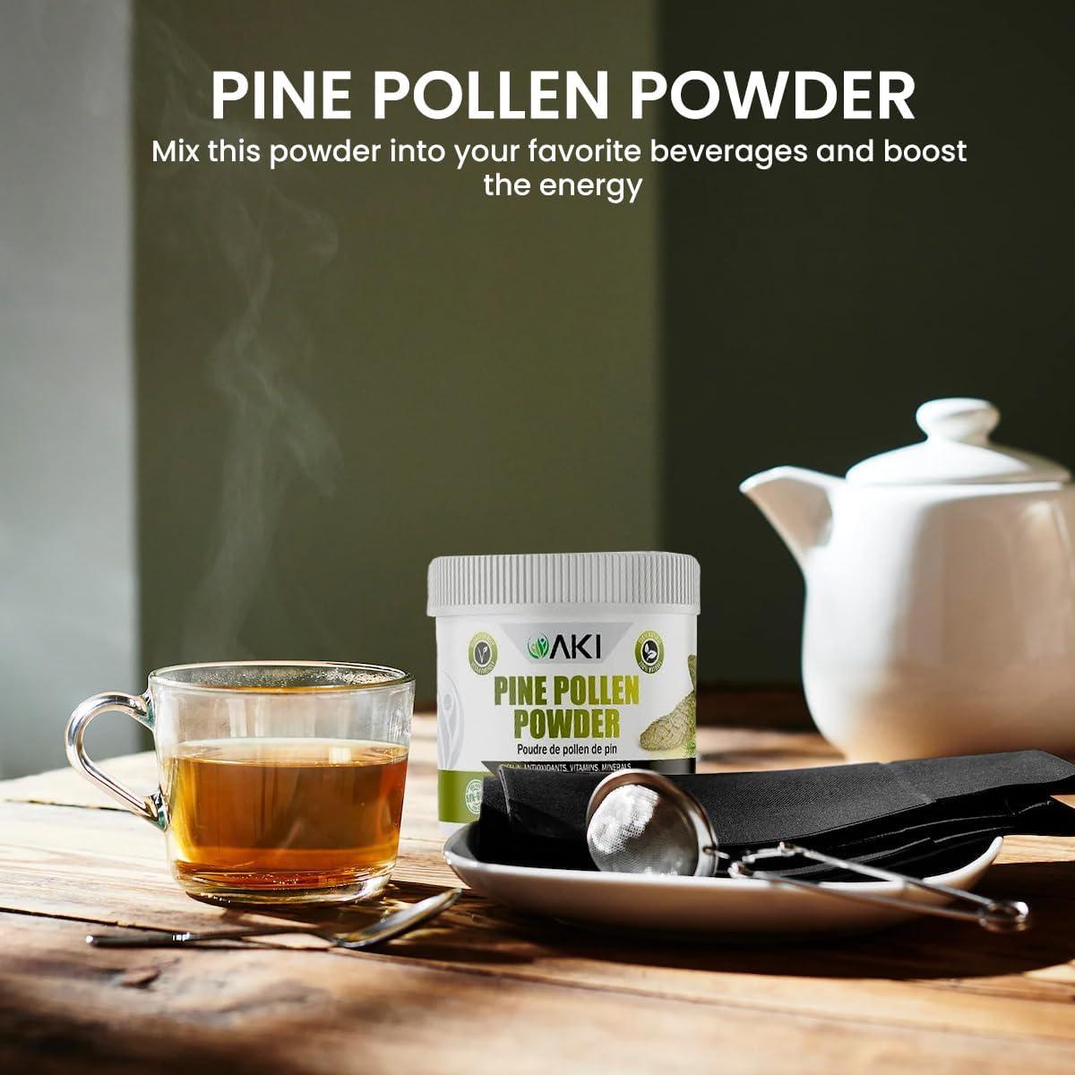 Polvo de Polen de Pino AKI ORGANIC - 140g - Vegano y Sin Gluten