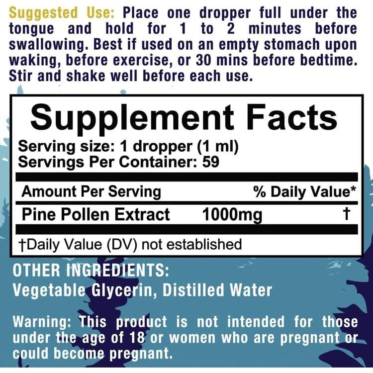 Tintura de Polen de Pino Wild Warrior 60 ml 1000 mg Vegana