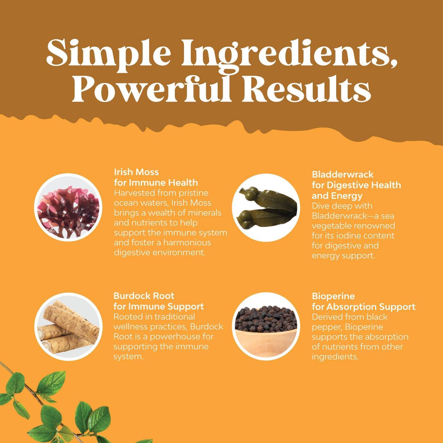 Cápsulas de Musgo Marino Irlandés Orgánico Natures Craft 30 Unidades