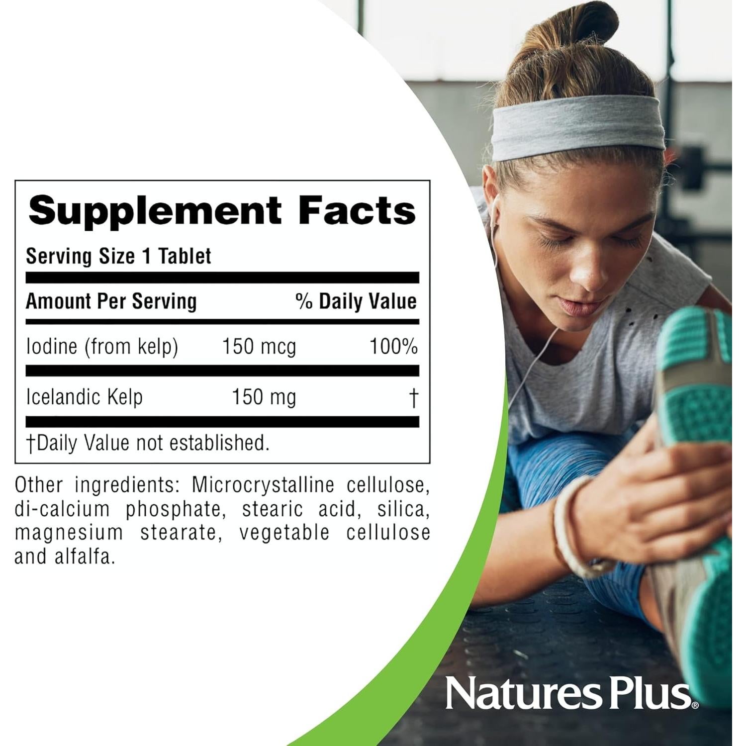 Suplemento de Yodo NaturesPlus Kelp 150 mcg 300 Tabletas