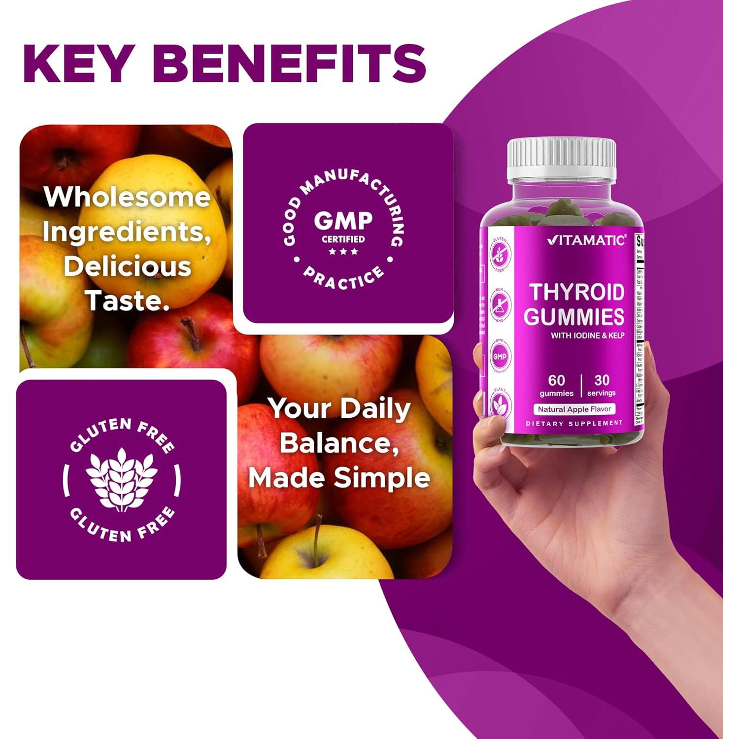 Gomitas Veganas Vitamatic para Tiroides con Yodo - 60 Unidades