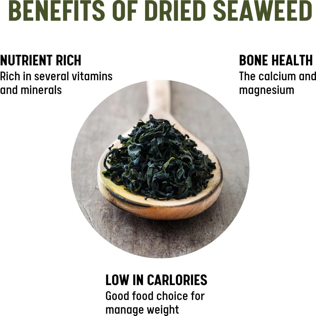 Alga Wakame Seco Plogmag 56.7 g - Natural para Sopa y Ensaladas