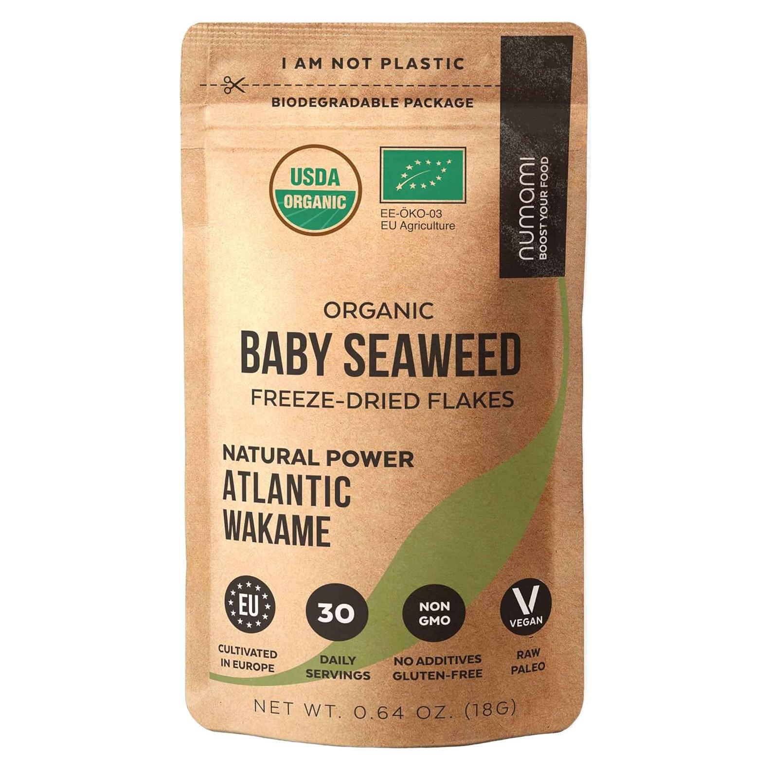 Copos de Algas Wakame Orgánicas Liofilizadas 18.14 g - Nordic Seaweed