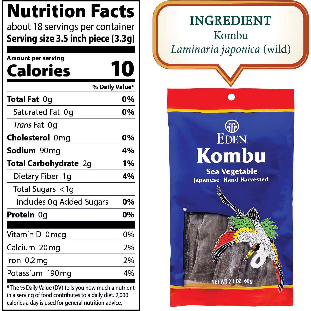 Alga Kombu Eden 59.87 g - Alga Marina Japonesa para Dashi