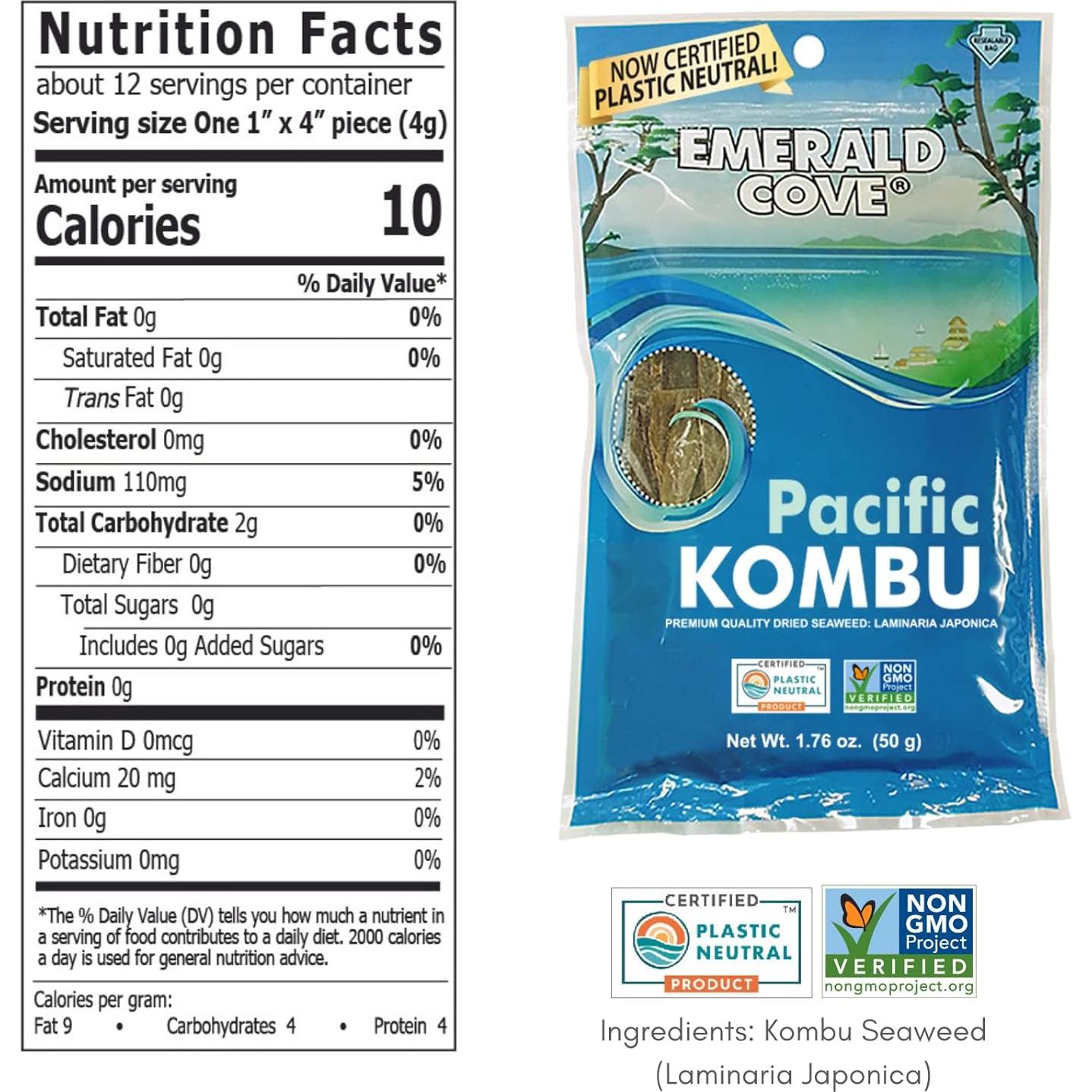 Kombu Seco Emerald Cove 50g - Alga Umami para Sopa Miso