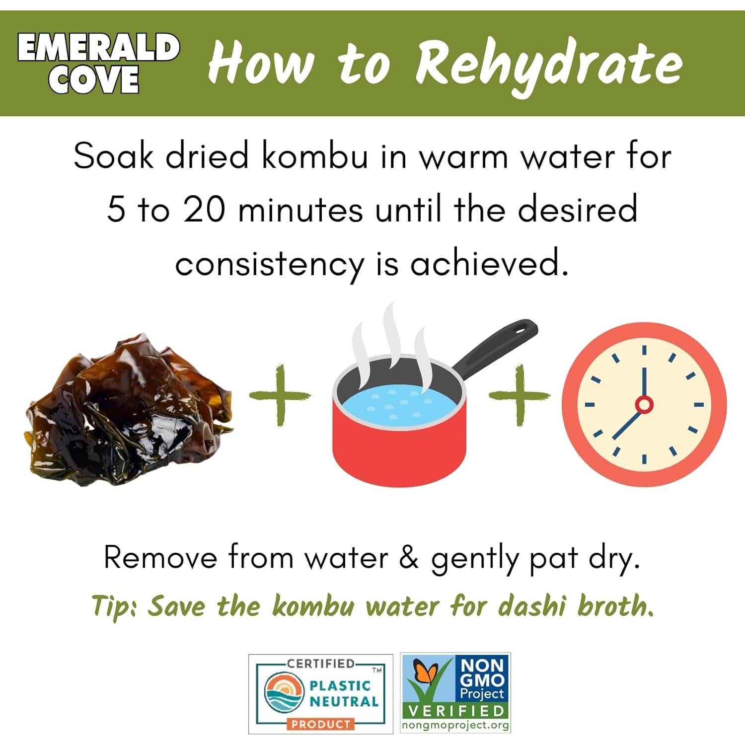 Kombu Seco Emerald Cove 50g - Alga Umami para Sopa Miso