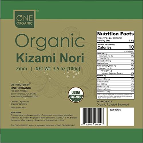 Nori Kizami Orgánico ONE 99.22g - Alga Tostada 2mm