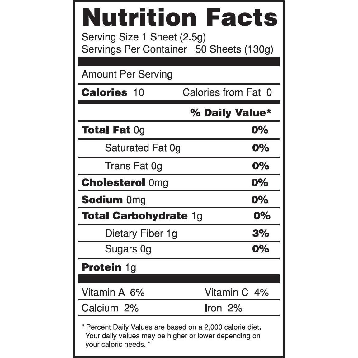 Nori Orgánico Tostado ONE ORGANIC 50 Hojas 127g Sushi