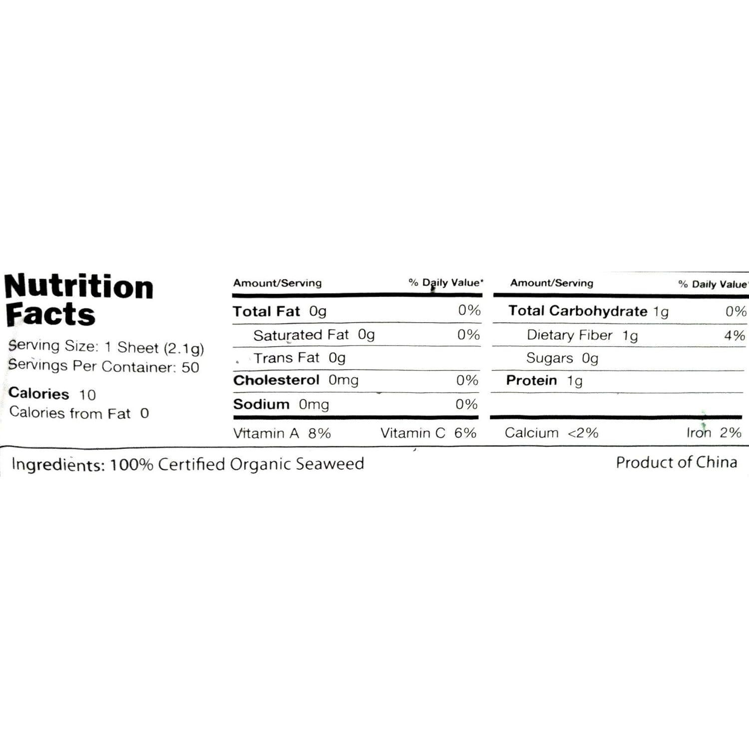 Hojas de Nori Orgánico Crudo 50 Unidades - RawNori