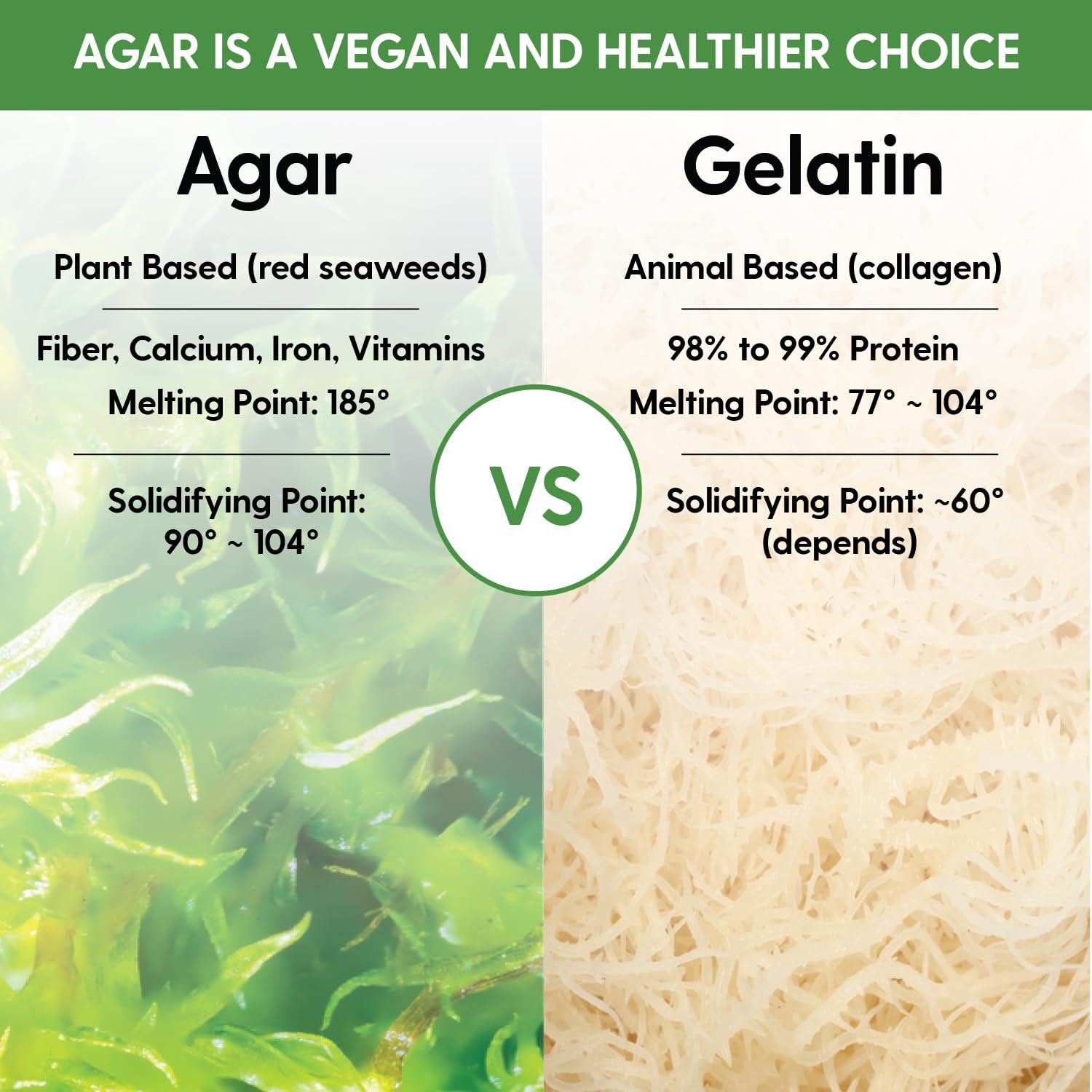 Polvo de Agar Agar Hearthy Foods 113.4g Vegano Sin Gluten