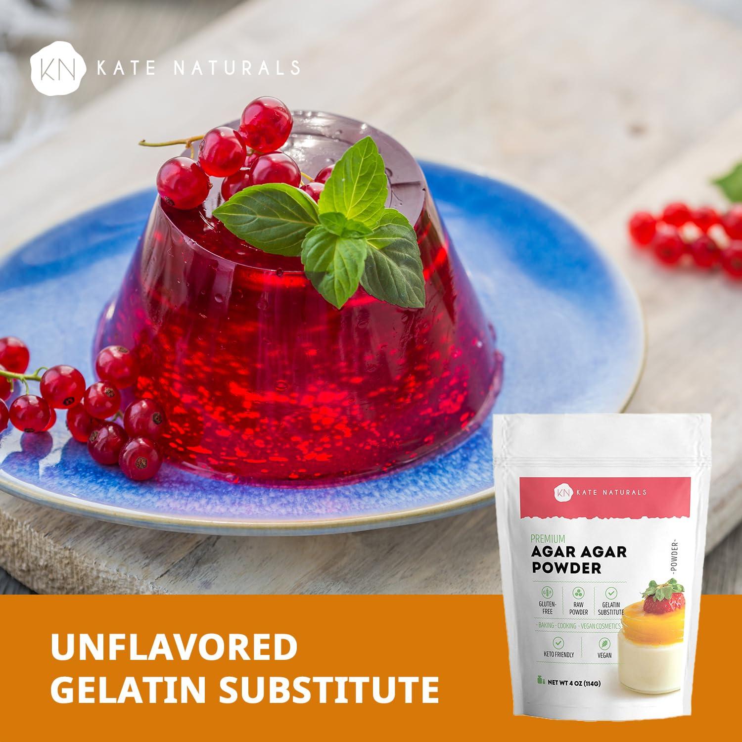 Polvo de Agar Agar Kate Naturals 113.4g - Gelatina Vegana