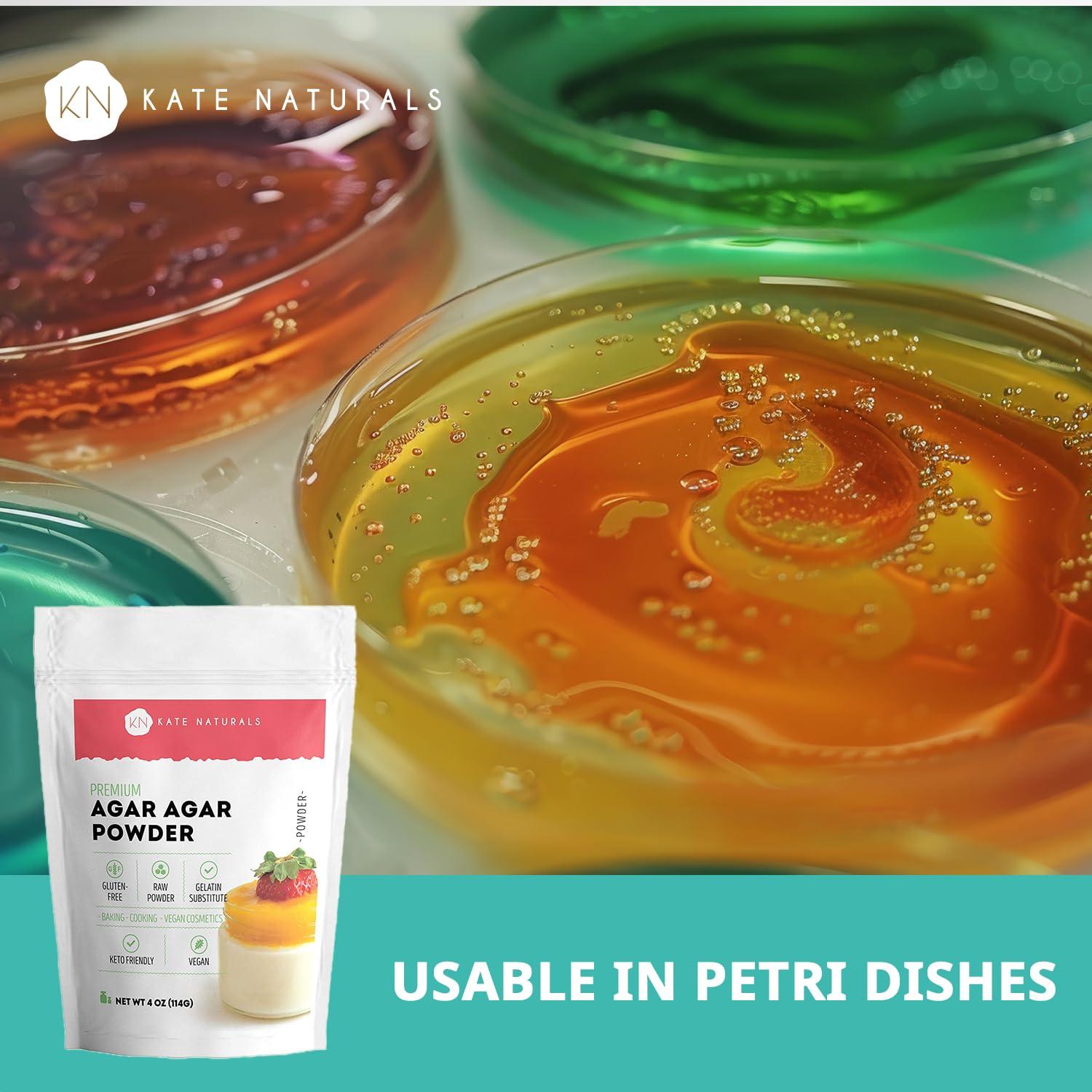 Polvo de Agar Agar Kate Naturals 113.4g - Gelatina Vegana